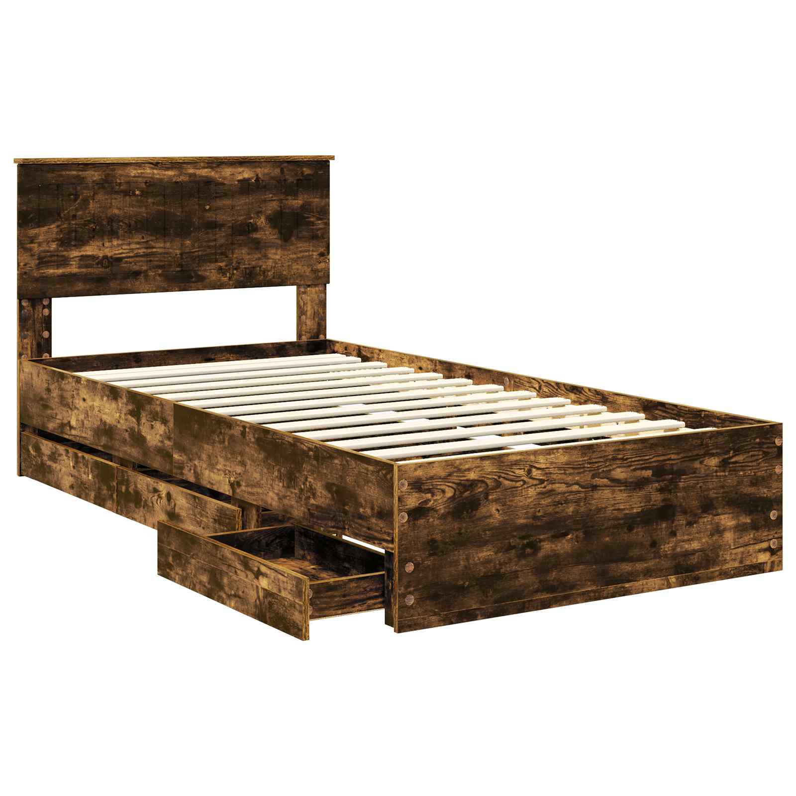 Cadre de lit Chêne fumé 100 x 200 cm Bois Ingénierie - XIOS