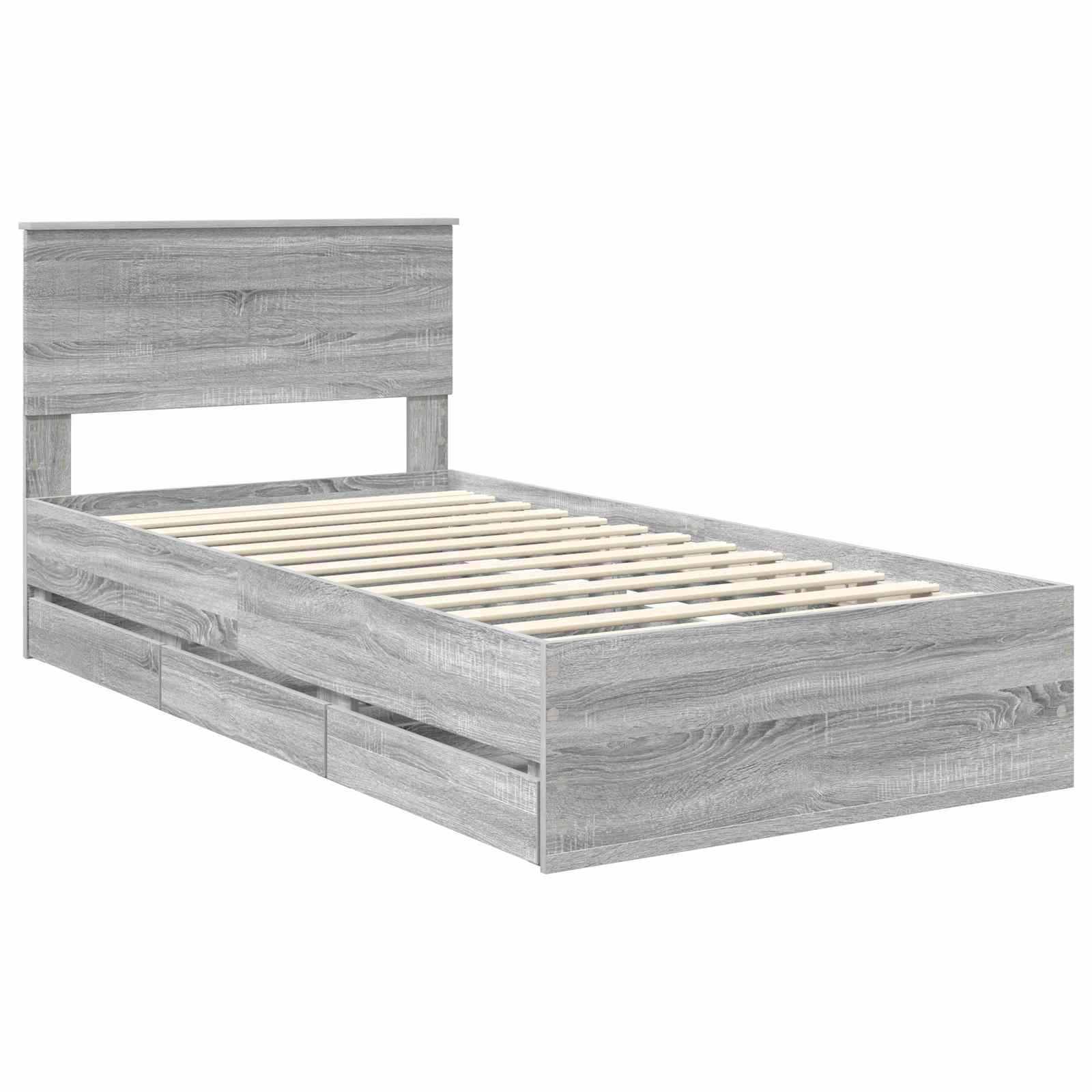 Cadre de lit Gris Sonoma 100 x 200 cm Bois Ingénierie - XIOS