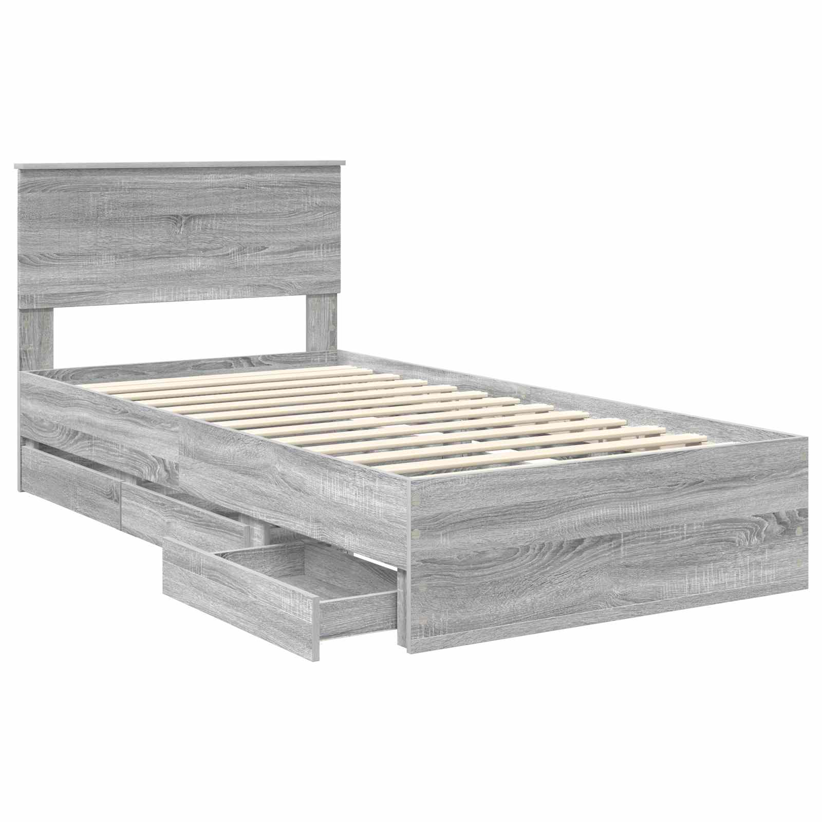Cadre de lit Gris Sonoma 100 x 200 cm Bois Ingénierie - XIOS