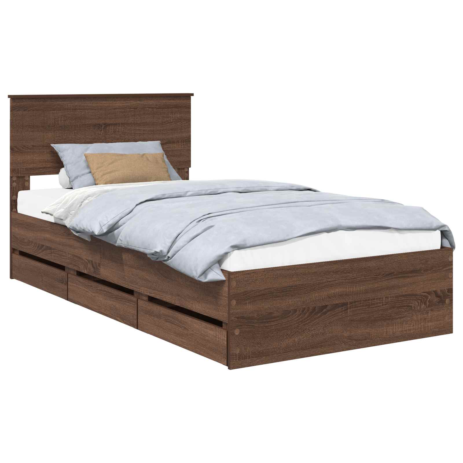 Cadre de lit Chêne brun 100 x 200 cm Bois Ingénierie - XIOS