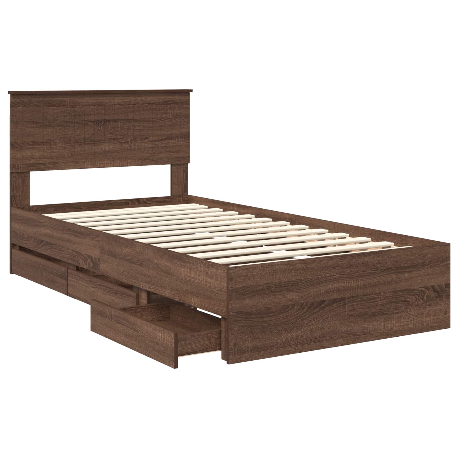 Cadre de lit Chêne brun 100 x 200 cm Bois Ingénierie - XIOS