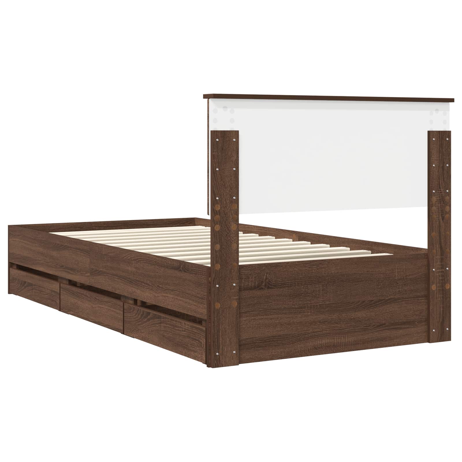 Cadre de lit Chêne brun 100 x 200 cm Bois Ingénierie - XIOS