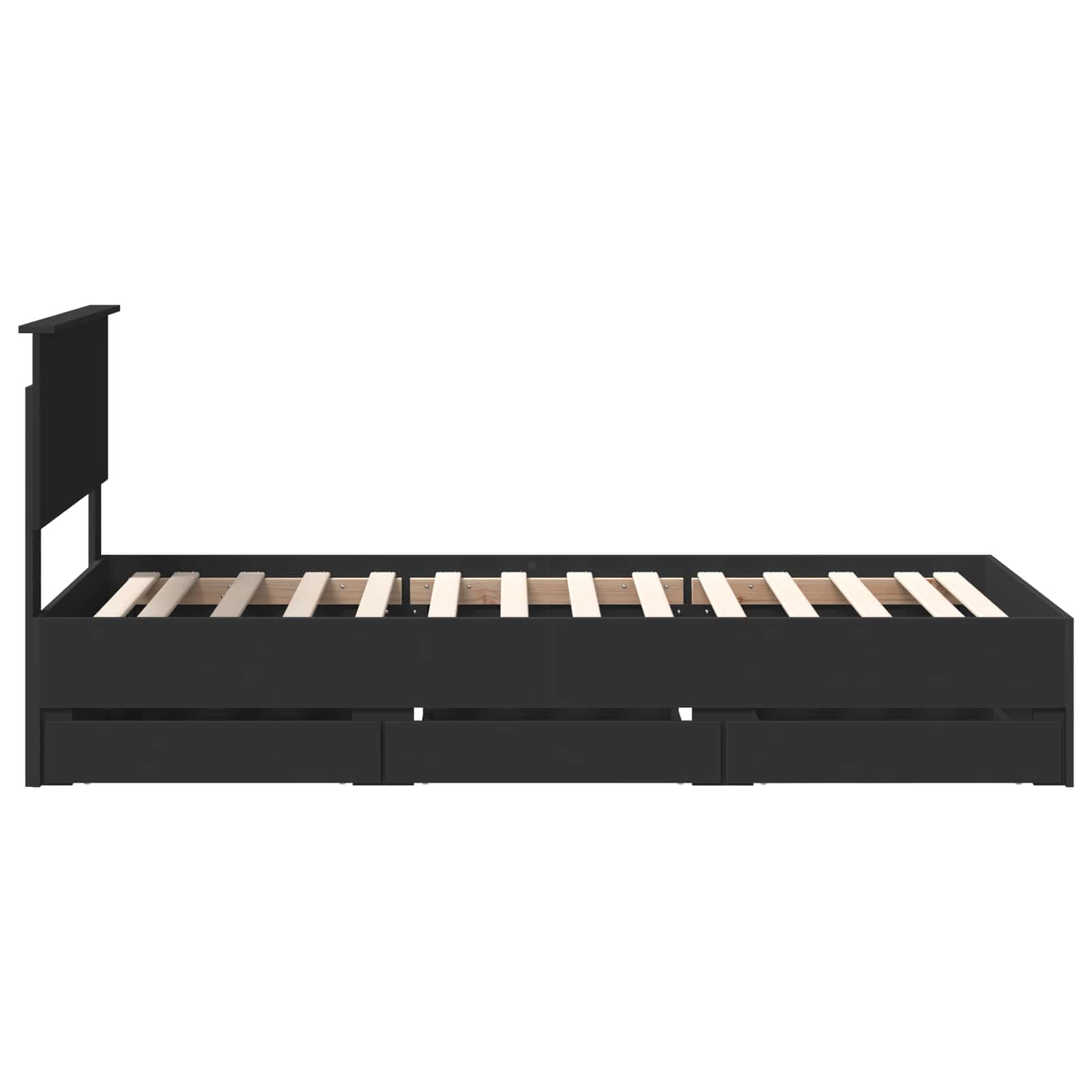 Cadre de lit avec tiroir Noir 90 x 190 cm Bois Ingénierie - XIOS