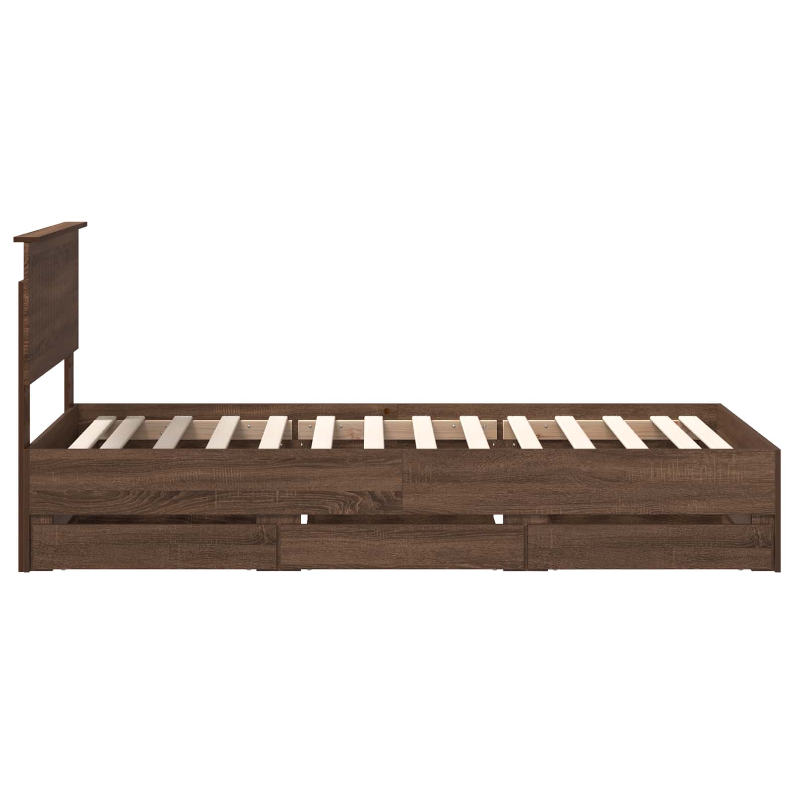 Cadre de lit avec tiroir Chêne brun 90 x 200 cm Bois Ingénierie - XIOS