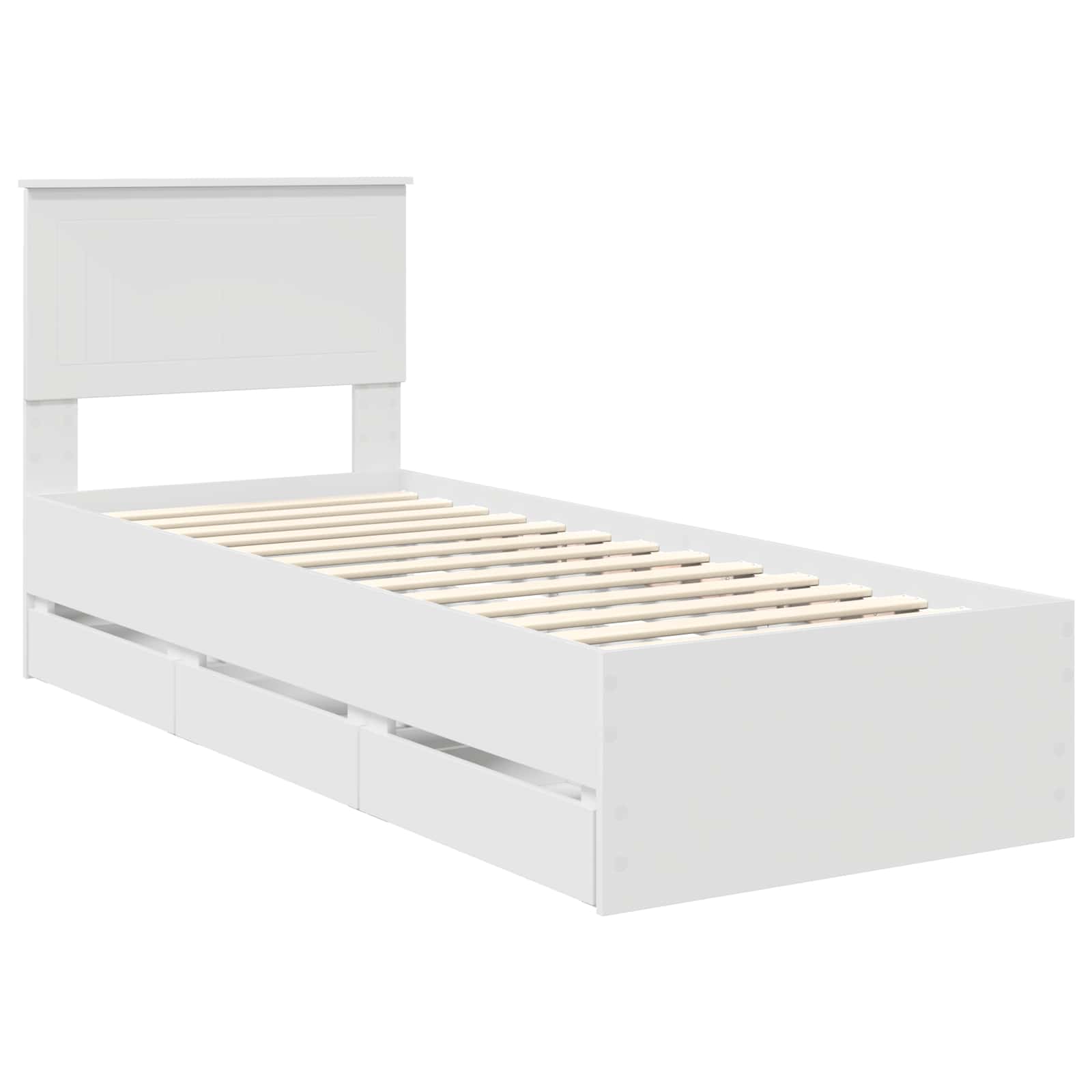 Cadre de lit avec tiroir Blanc 75 x 190 cm Bois Ingénierie - XIOS