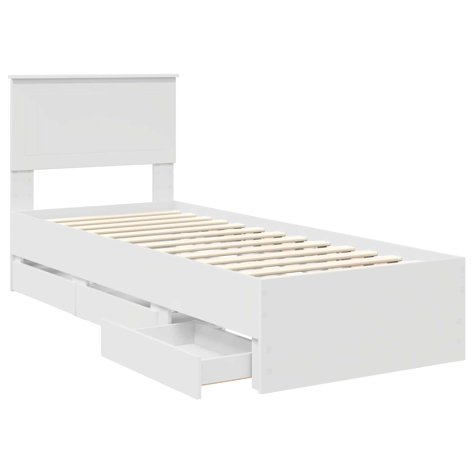 Cadre de lit avec tiroir Blanc 75 x 190 cm Bois Ingénierie - XIOS