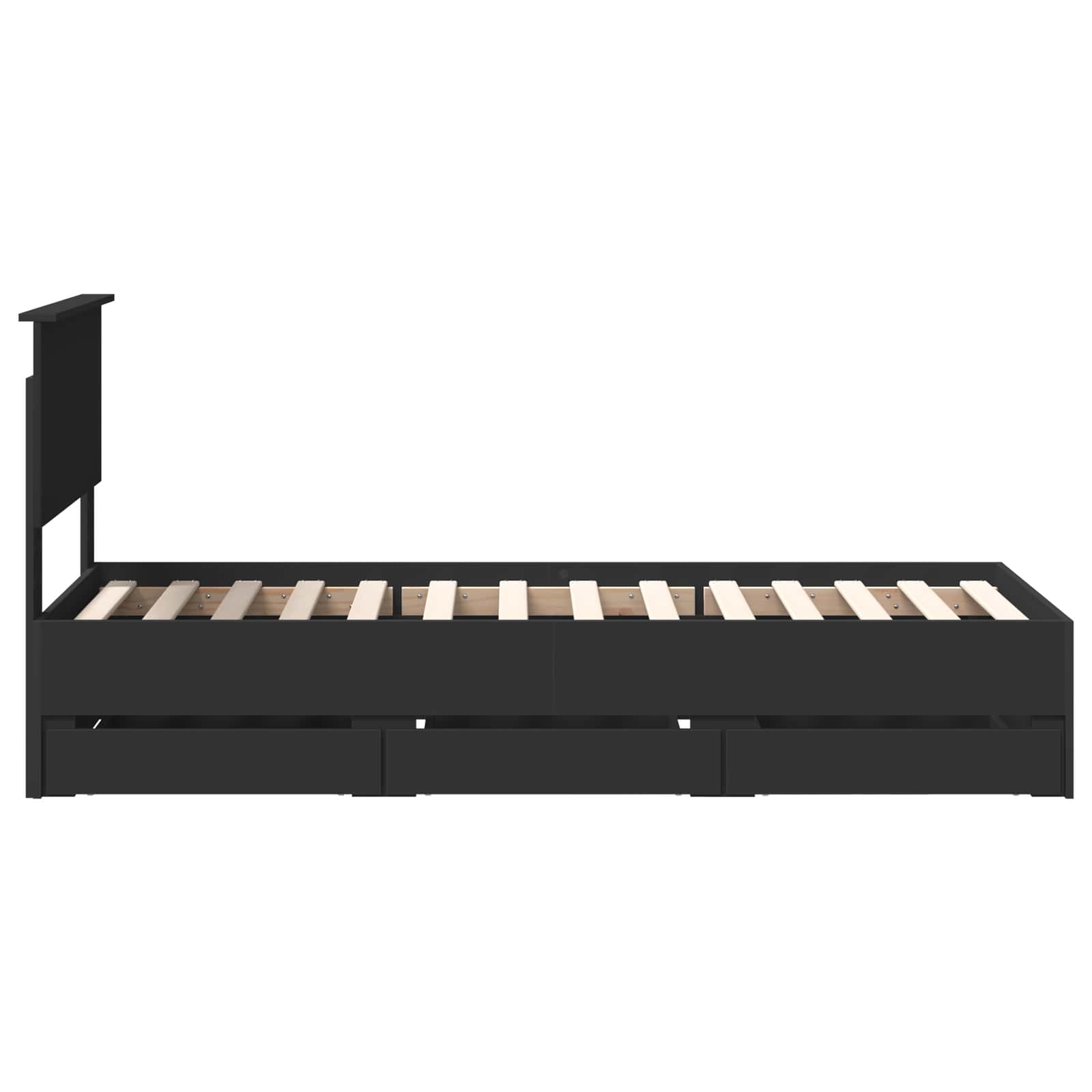 Cadre de lit avec tiroir Noir 75 x 190 cm Bois Ingénierie - XIOS