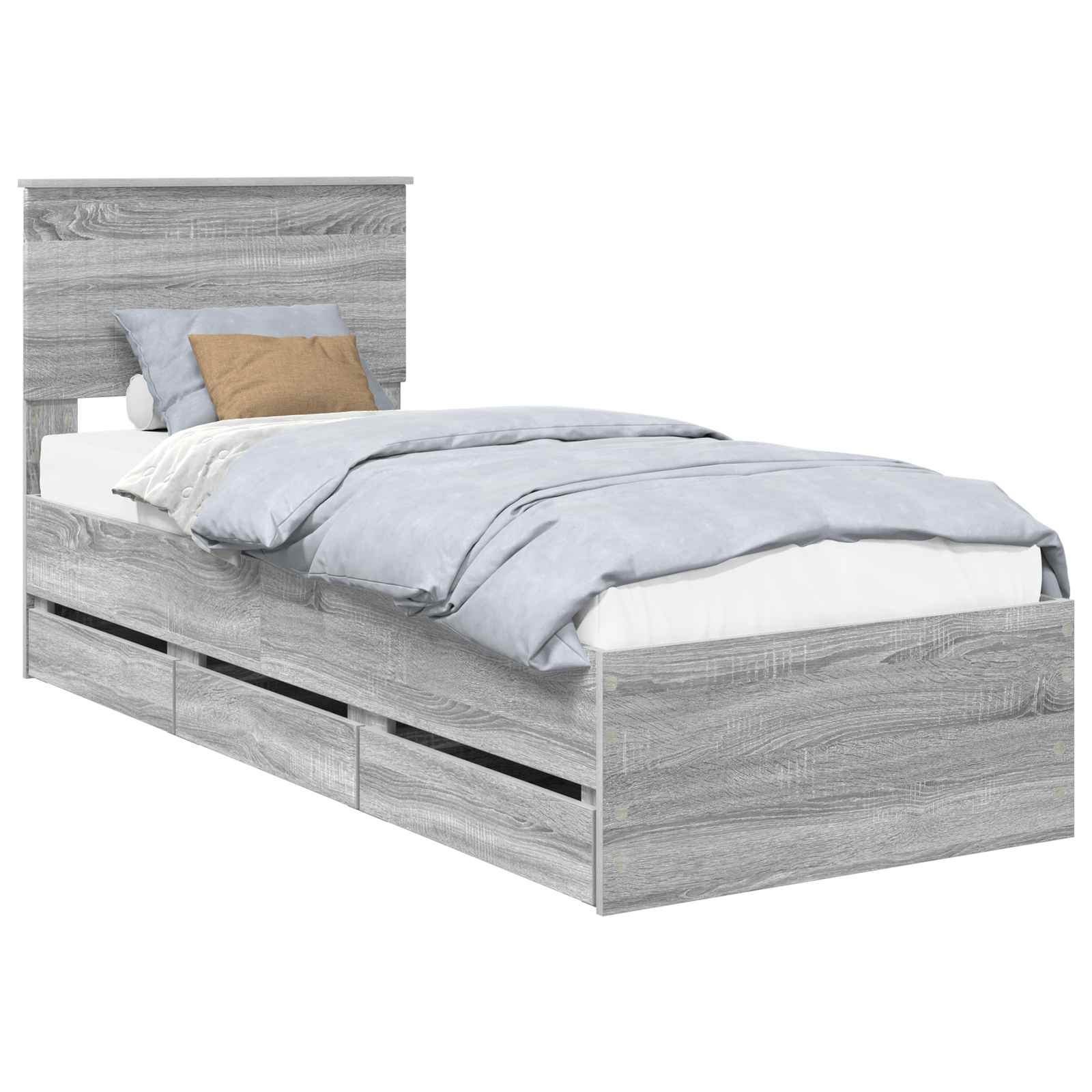 Cadre de lit Gris Sonoma 75 x 190 cm Bois Ingénierie - XIOS