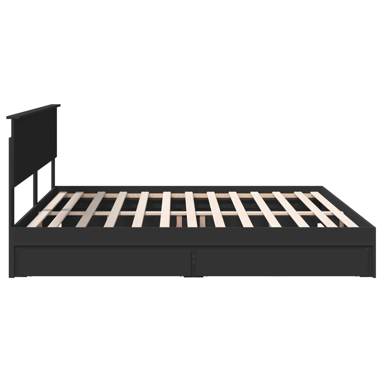 Lit de Rangement Noir 200 x 200 cm Bois d'ingénierie - XIOS