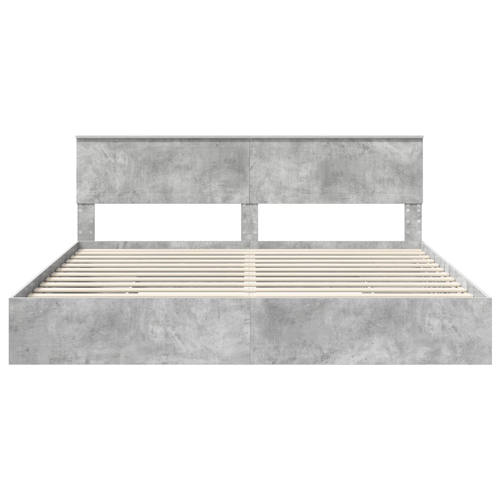 Lit de Rangement Gris béton 200 x 200 cm Bois d'ingénierie - XIOS