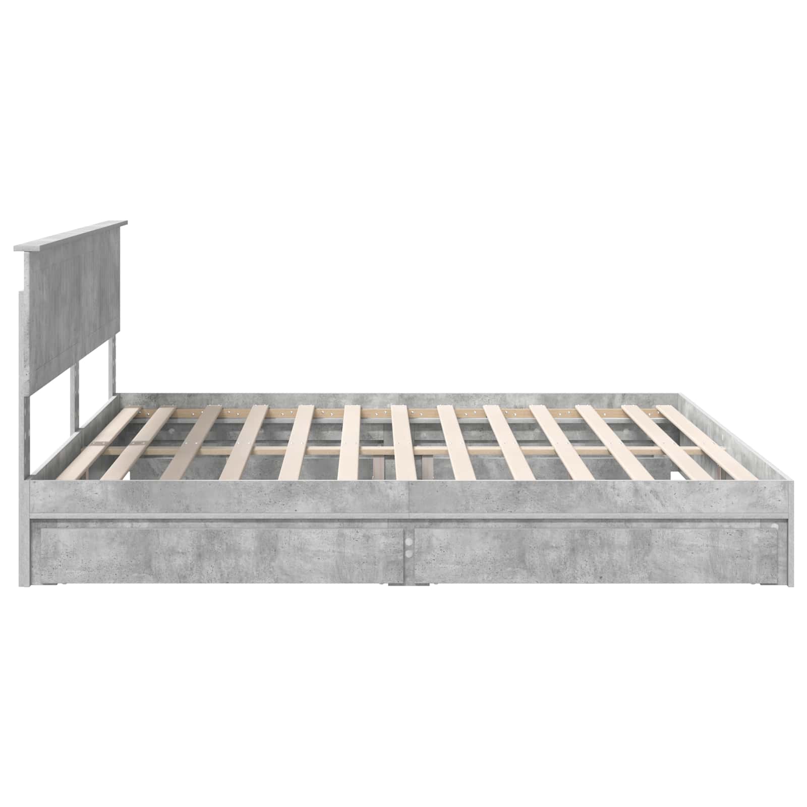 Lit de Rangement Gris béton 200 x 200 cm Bois d'ingénierie - XIOS