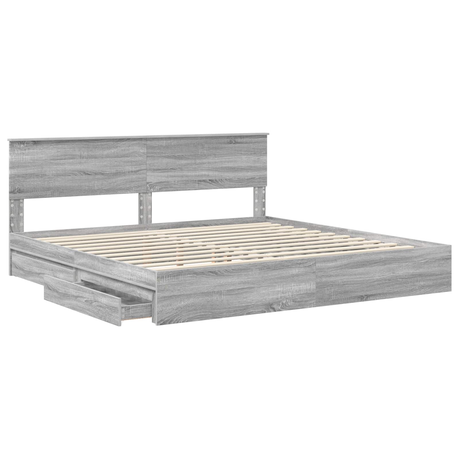 Lit de Rangement Gris Sonoma 200 x 200 cm Bois d'ingénierie - XIOS