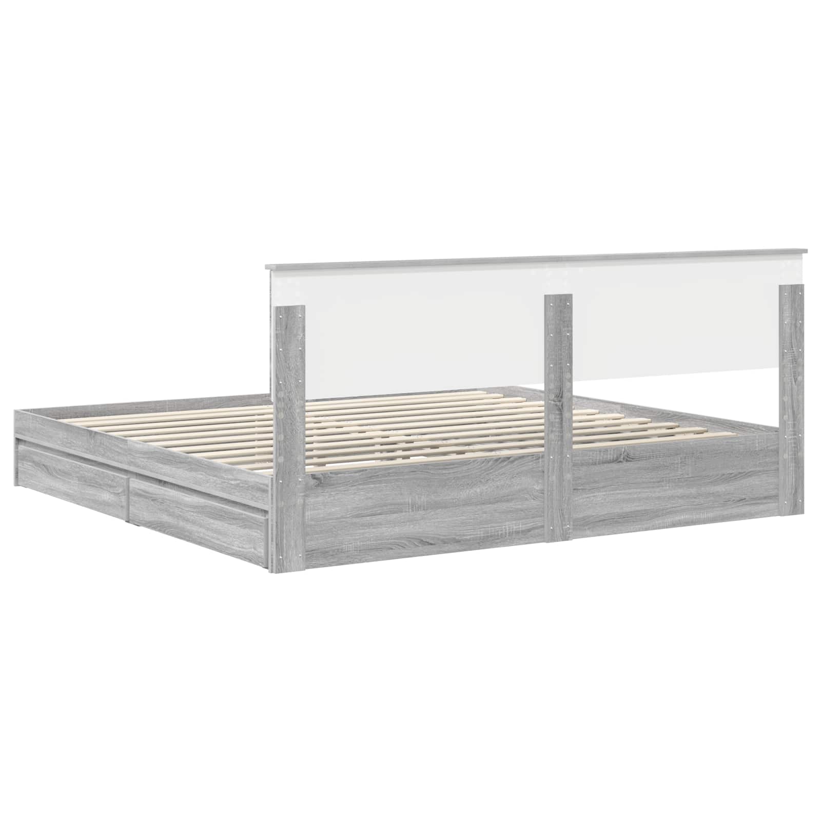Lit de Rangement Gris Sonoma 200 x 200 cm Bois d'ingénierie - XIOS