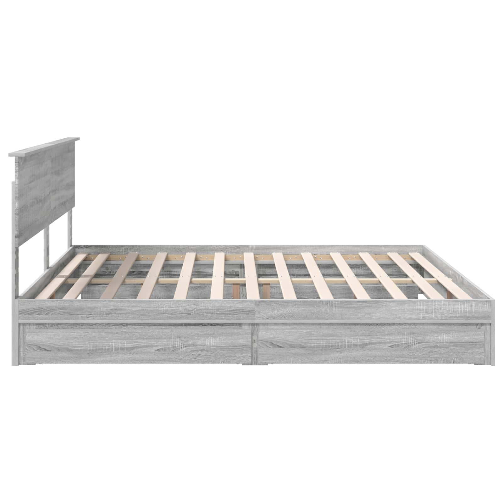 Lit de Rangement Gris Sonoma 200 x 200 cm Bois d'ingénierie - XIOS