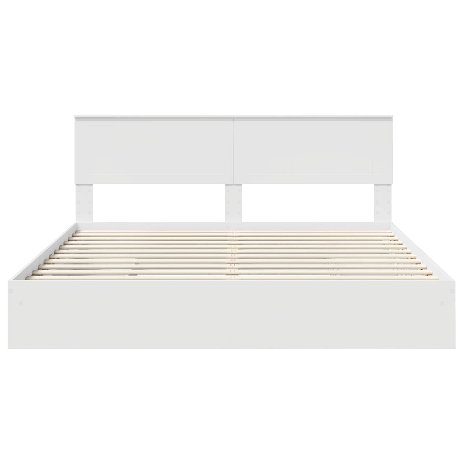 Lit de Rangement Réglable Blanc 180 x 200 cm Bois d'ingénierie