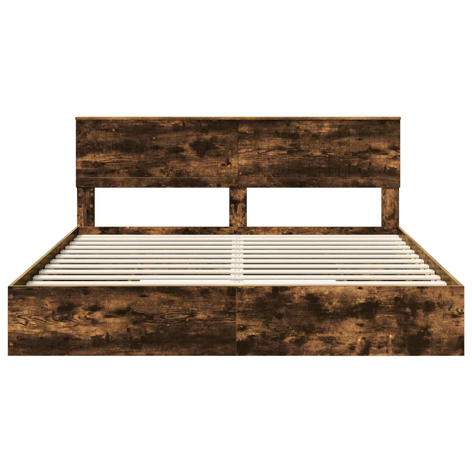 Lit de Rangement Chêne fumé 180 x 200 cm Bois d'ingénierie - XIOS