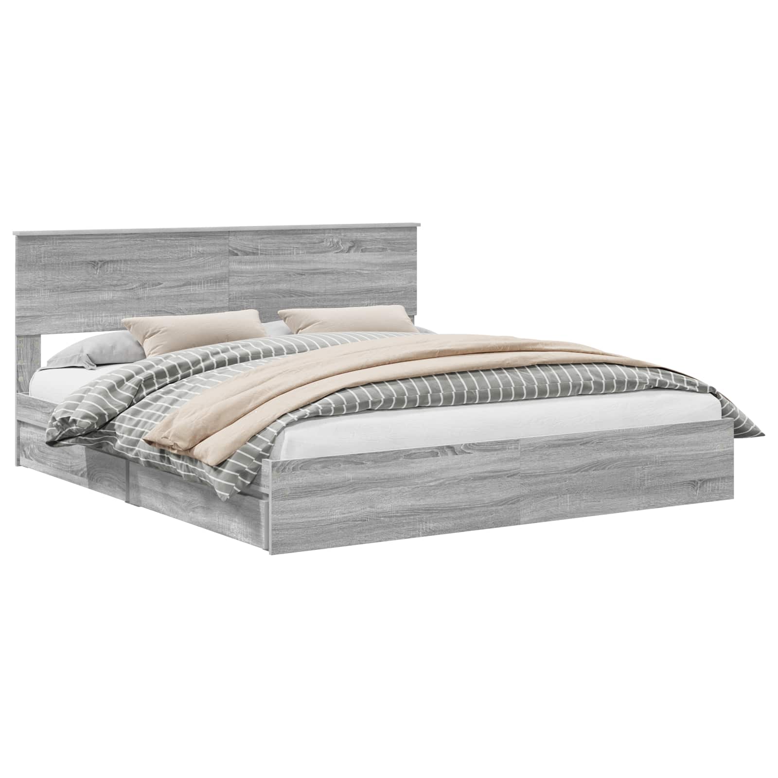 Lit de Rangement Gris Sonoma 180 x 200 cm Bois d'ingénierie - XIOS