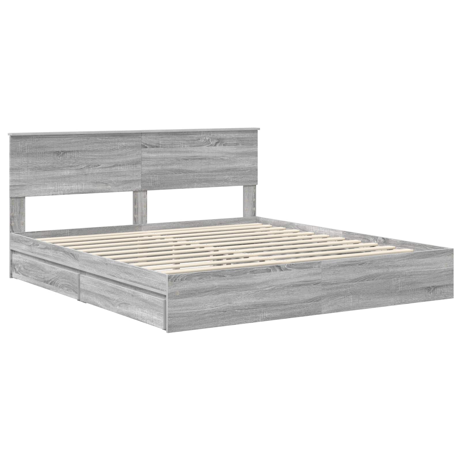 Lit de Rangement Gris Sonoma 180 x 200 cm Bois d'ingénierie - XIOS
