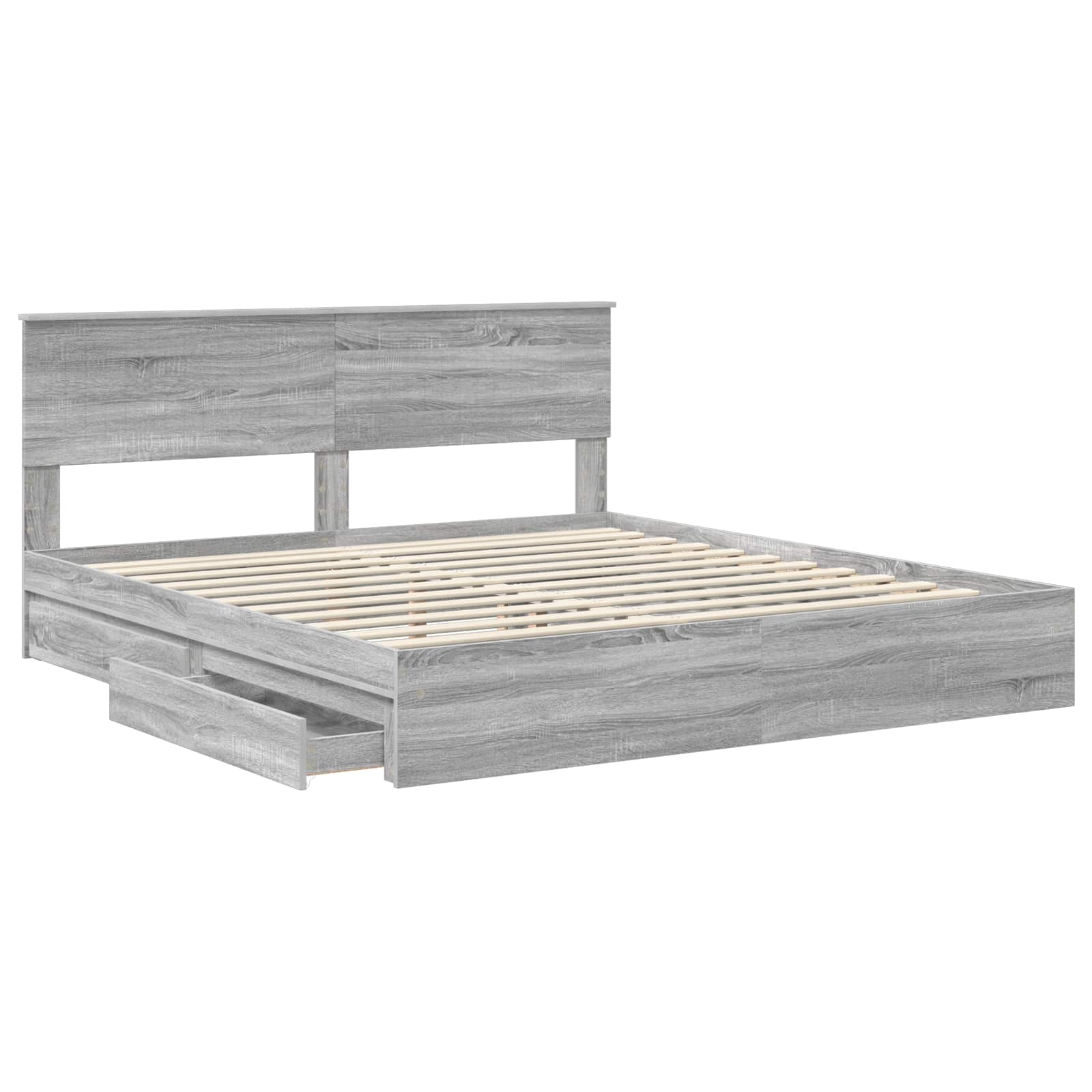 Lit de Rangement Gris Sonoma 180 x 200 cm Bois d'ingénierie - XIOS