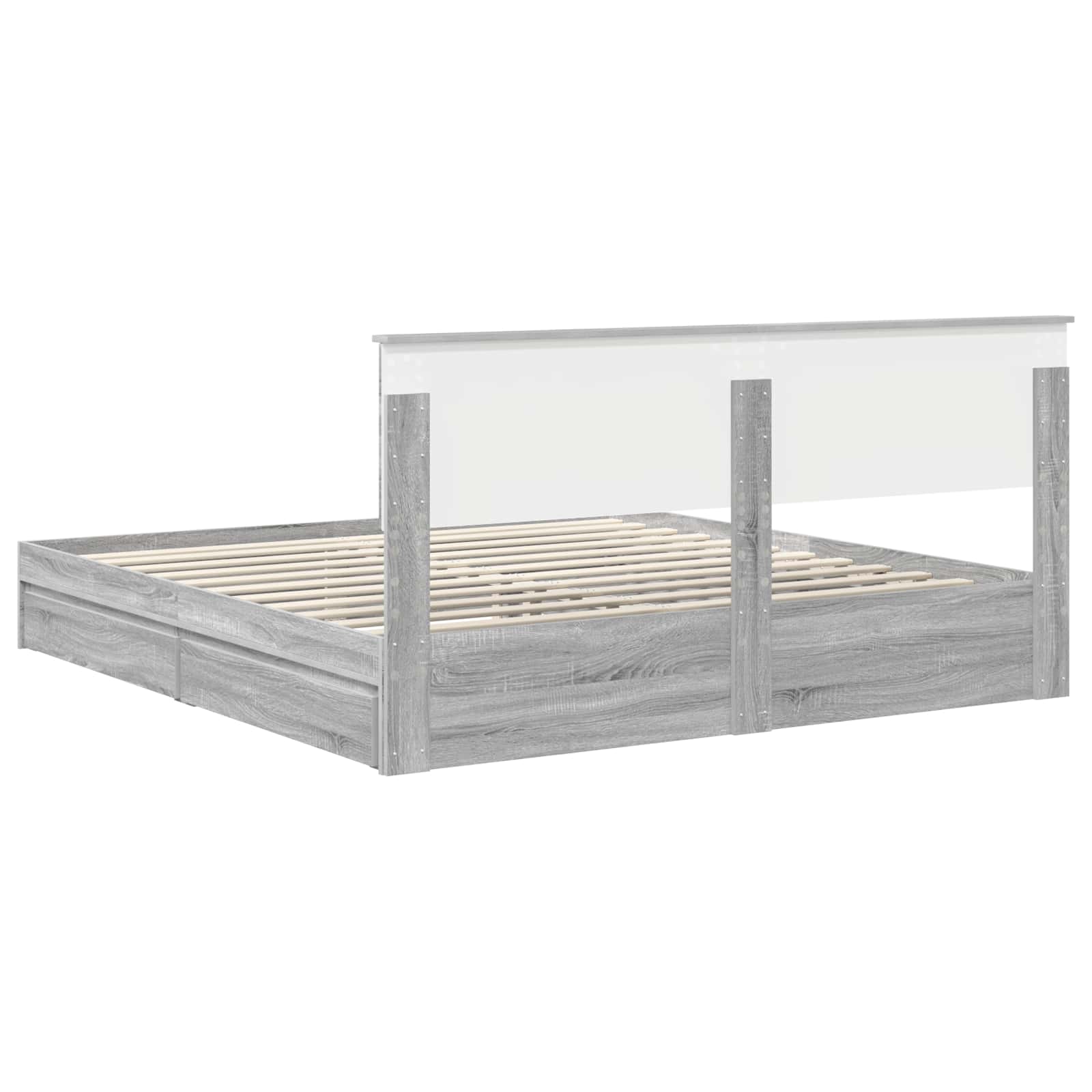 Lit de Rangement Gris Sonoma 180 x 200 cm Bois d'ingénierie - XIOS
