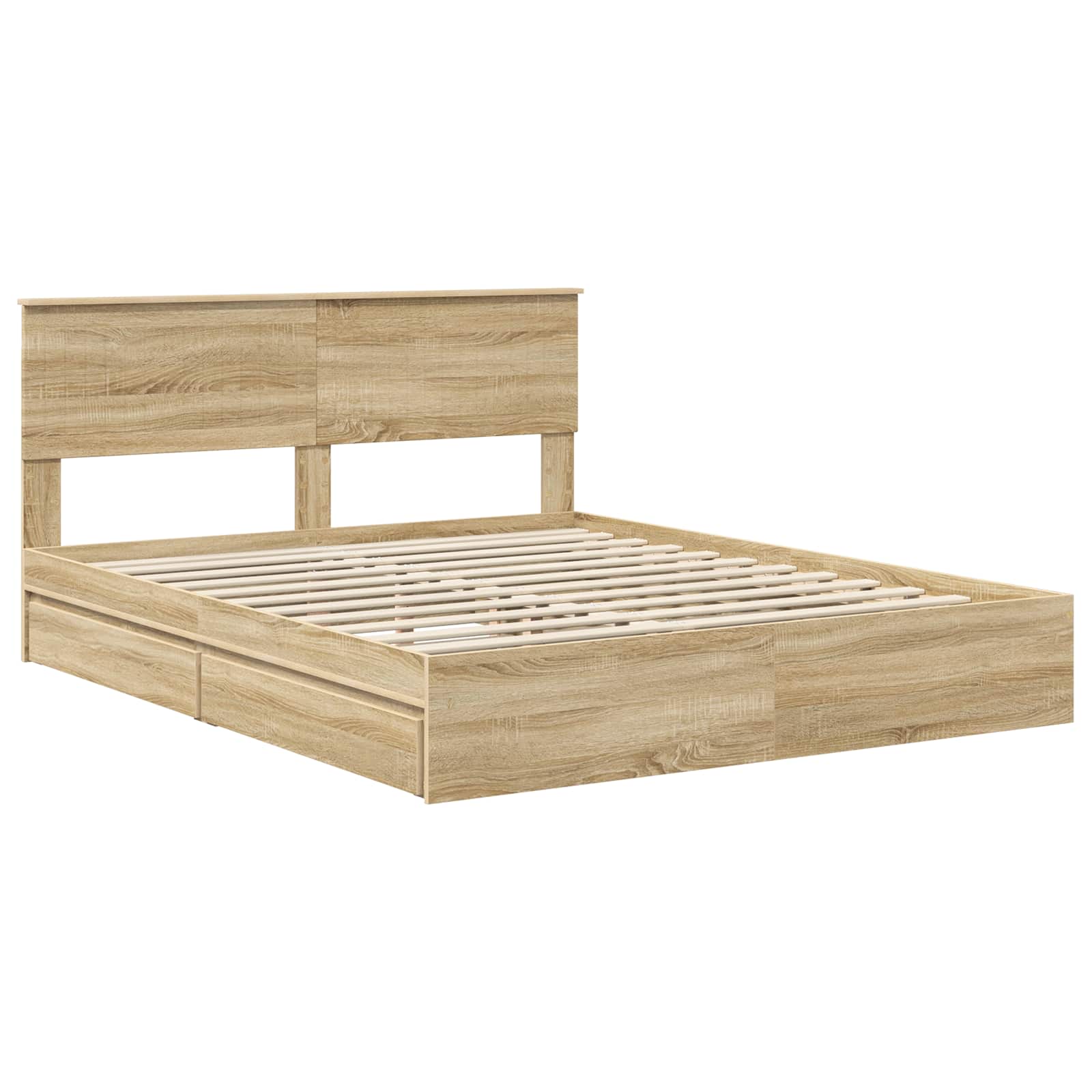 Lit de Rangement Chêne Sonoma 160 x 200 cm Bois d'ingénierie