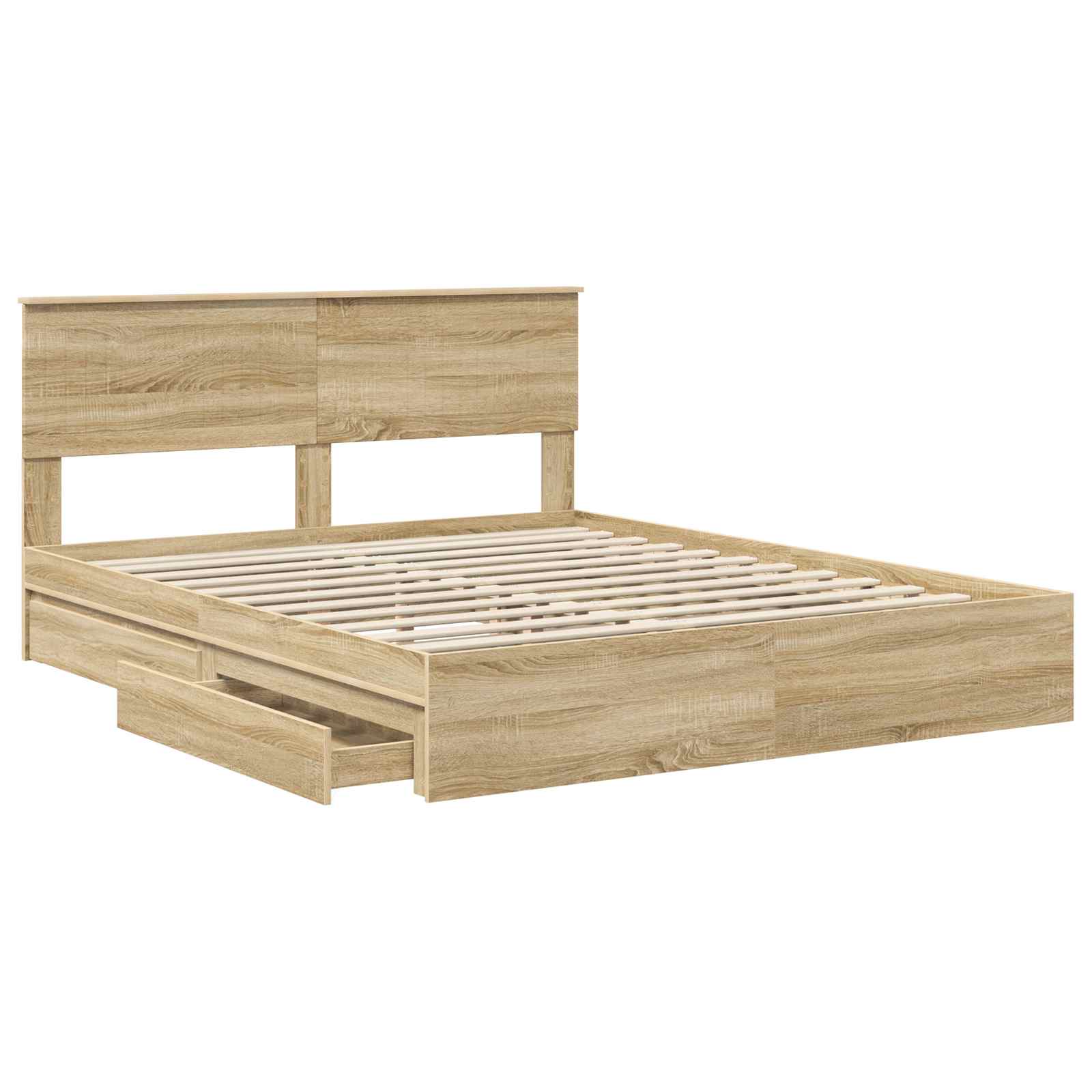 Lit de Rangement Chêne Sonoma 160 x 200 cm Bois d'ingénierie - XIOS