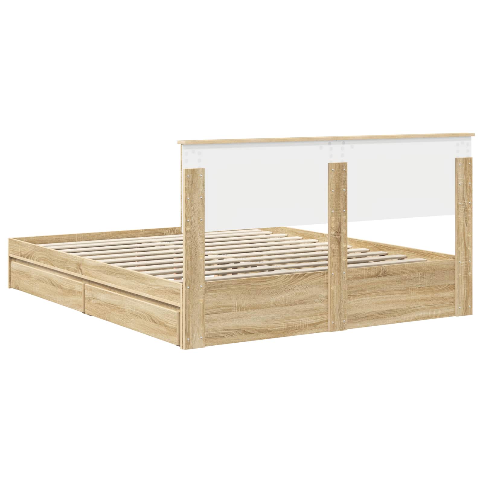 Lit de Rangement Chêne Sonoma 160 x 200 cm Bois d'ingénierie - XIOS