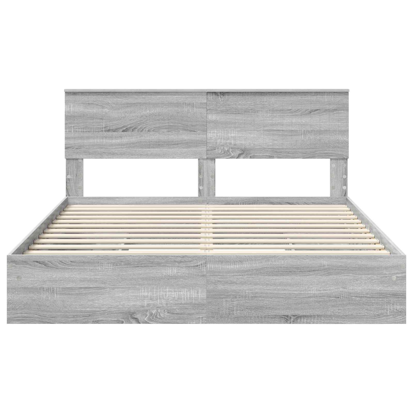 Lit de Rangement Gris Sonoma 160 x 200 cm Bois d'ingénierie - XIOS
