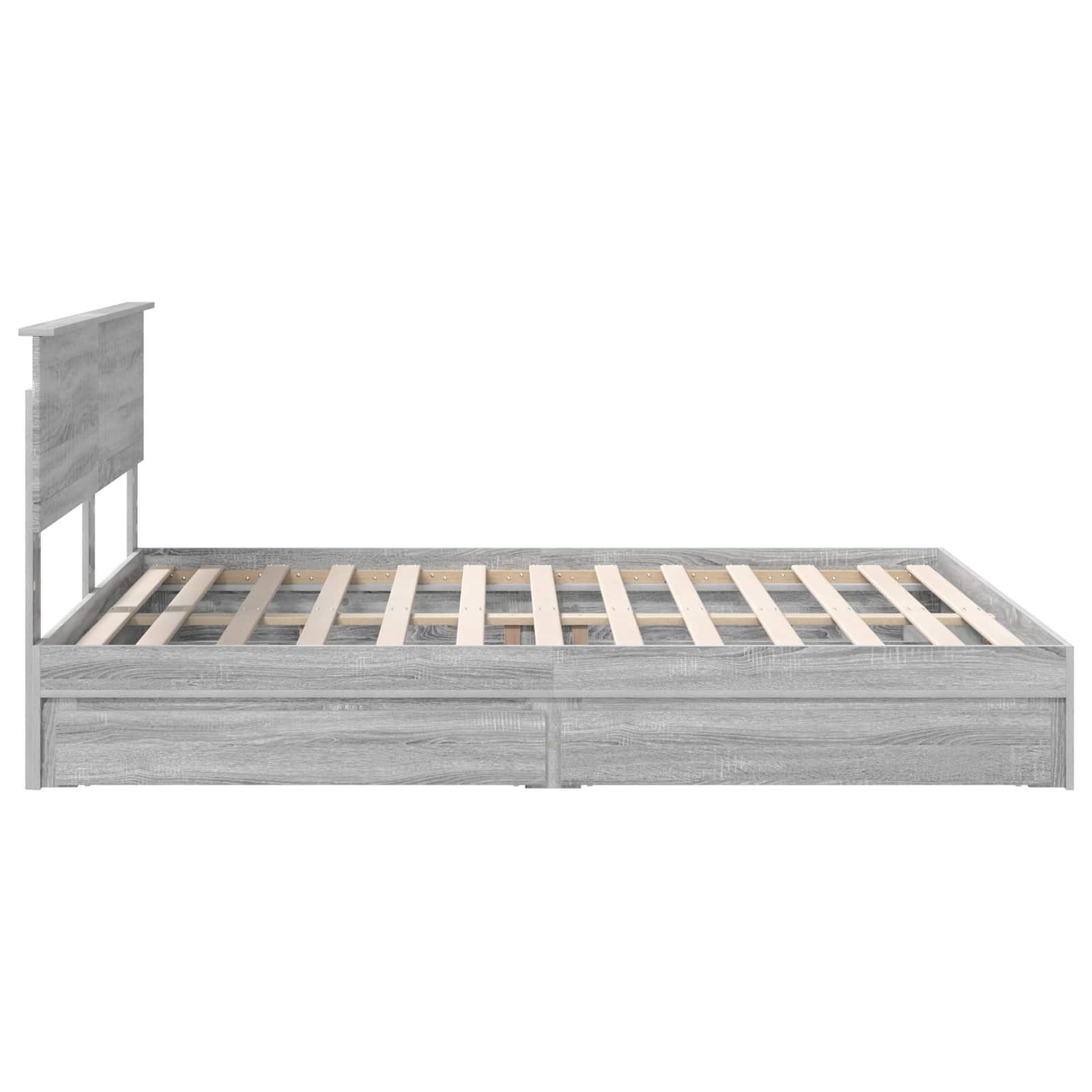 Lit de Rangement Gris Sonoma 160 x 200 cm Bois d'ingénierie - XIOS