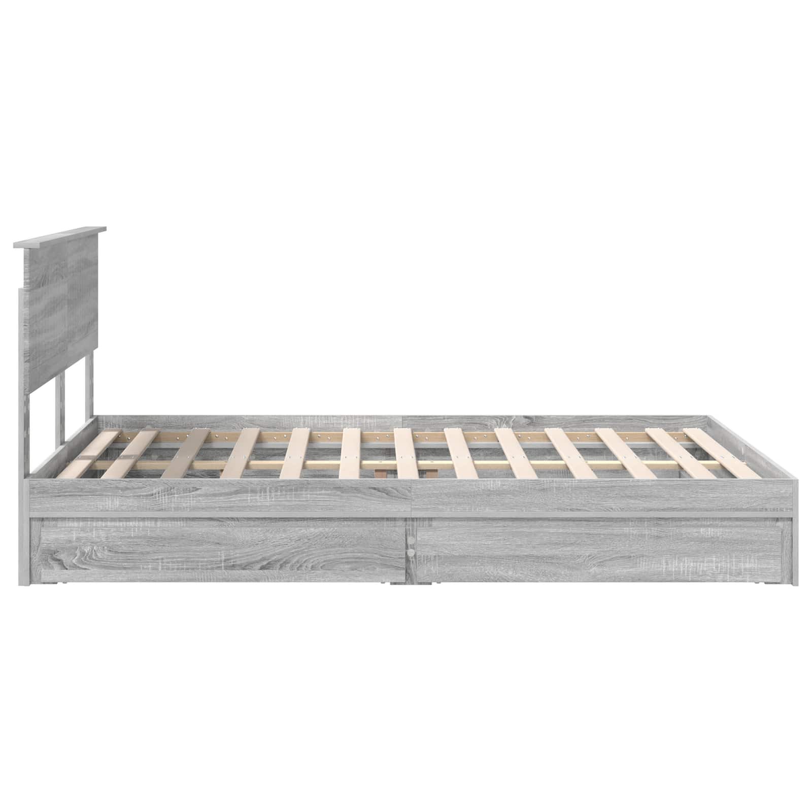 Lit de Rangement Gris Sonoma 140 x 200 cm Bois d'ingénierie - XIOS
