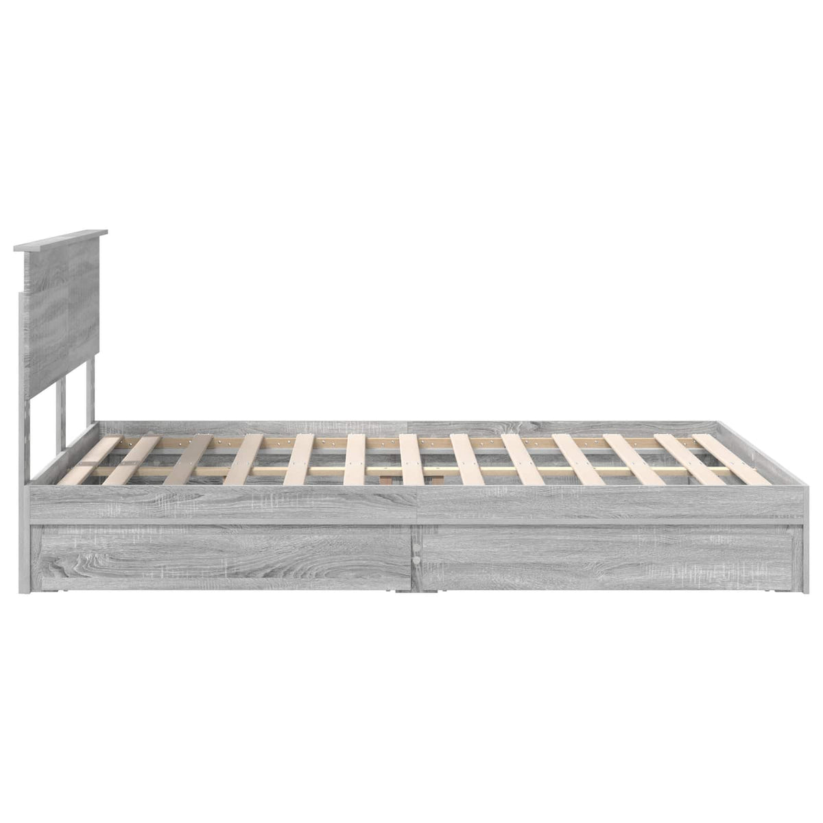 Lit de Rangement Gris Sonoma 140 x 200 cm Bois d'ingénierie
