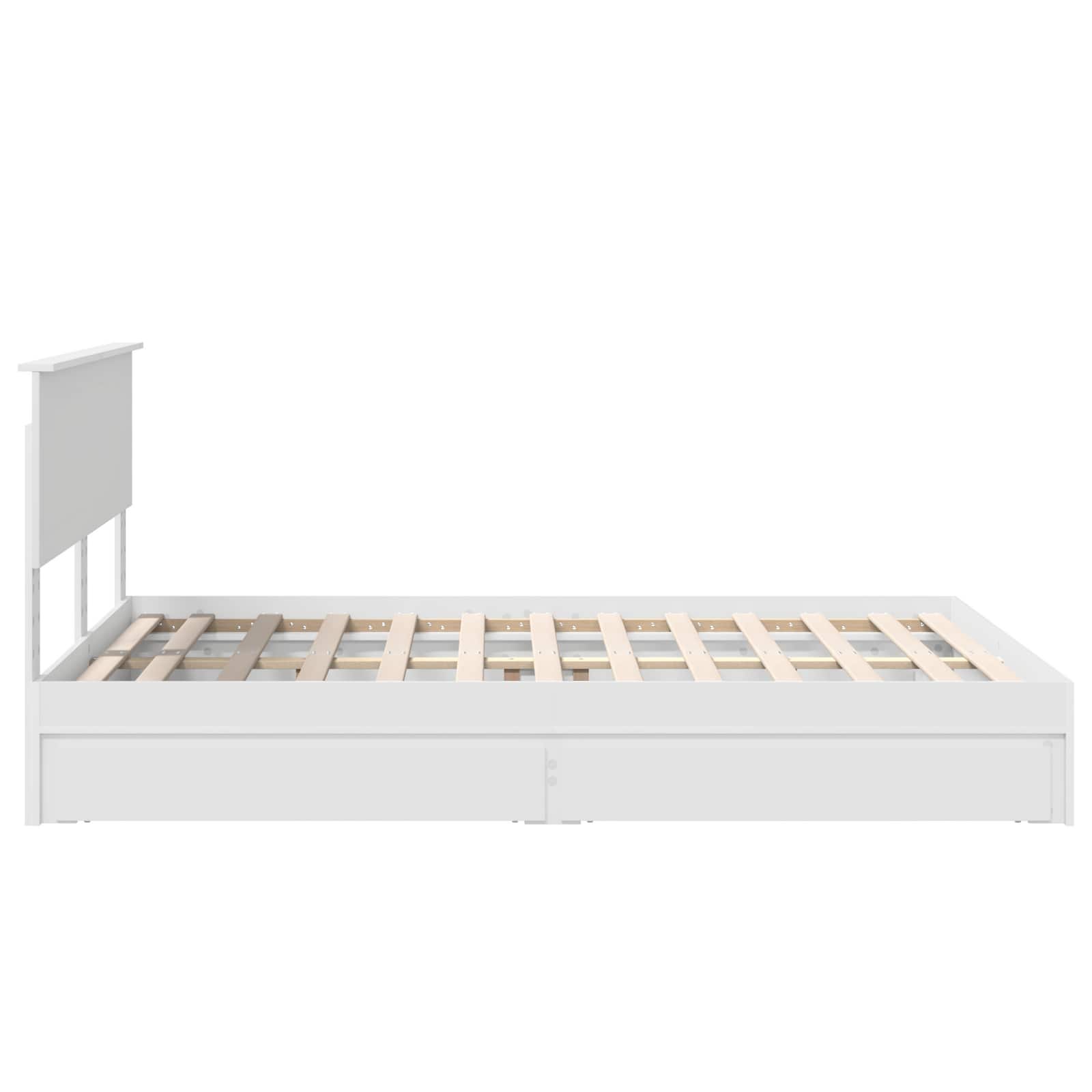 Lit de Rangement Blanc 135 x 190 cm Bois d'ingénierie - XIOS