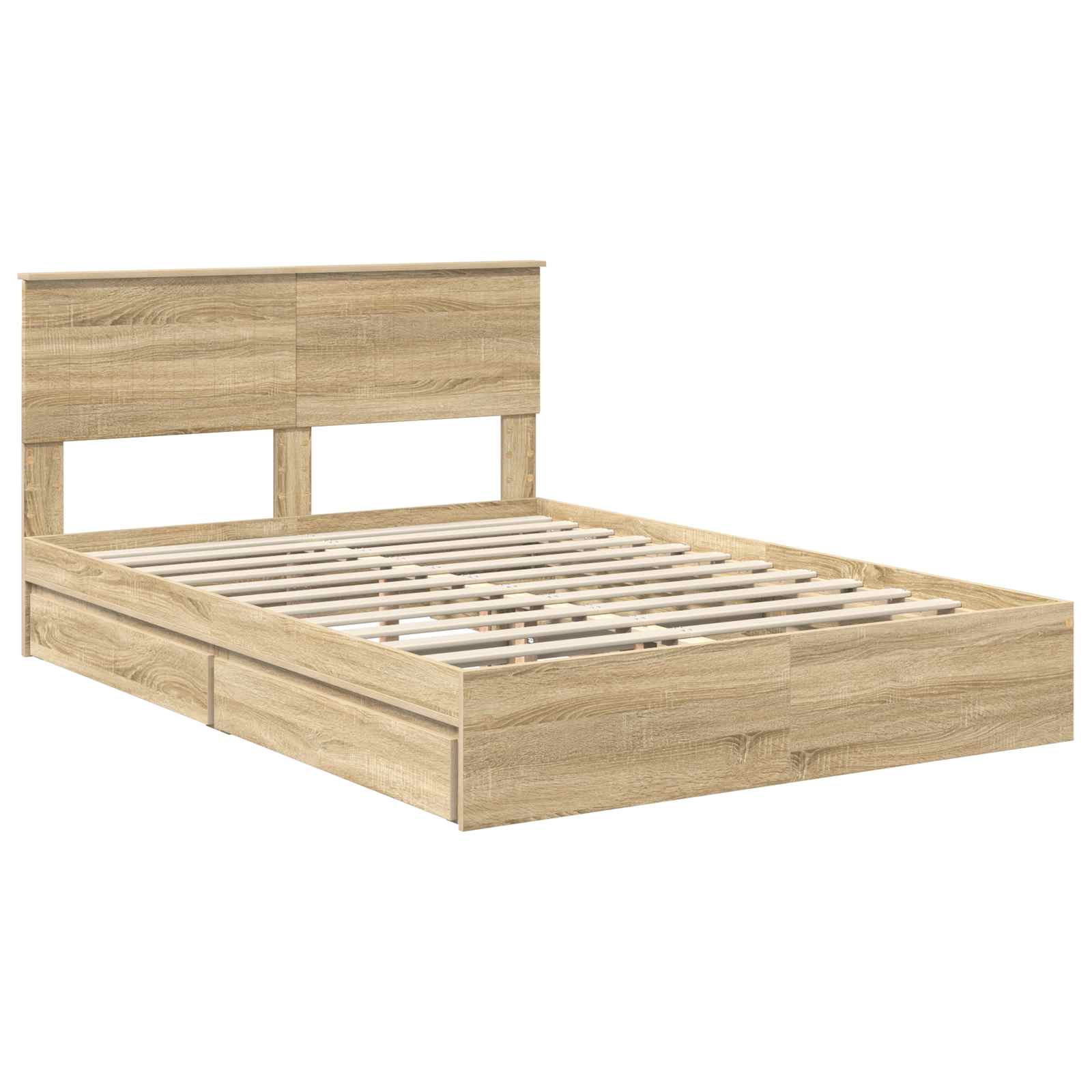 Lit de Rangement Chêne Sonoma 135 x 190 cm Bois d'ingénierie - XIOS