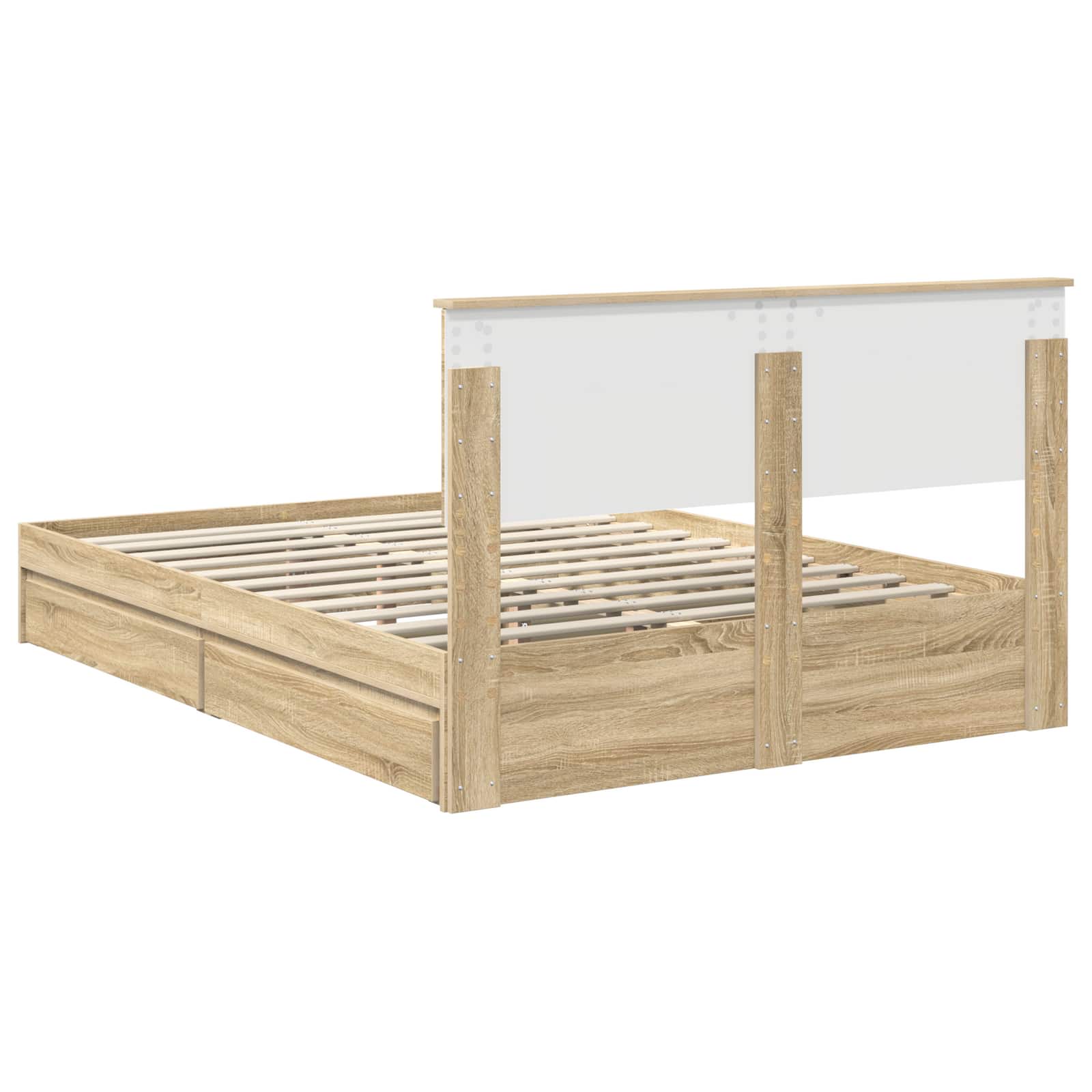 Lit de Rangement Chêne Sonoma 135 x 190 cm Bois d'ingénierie - XIOS