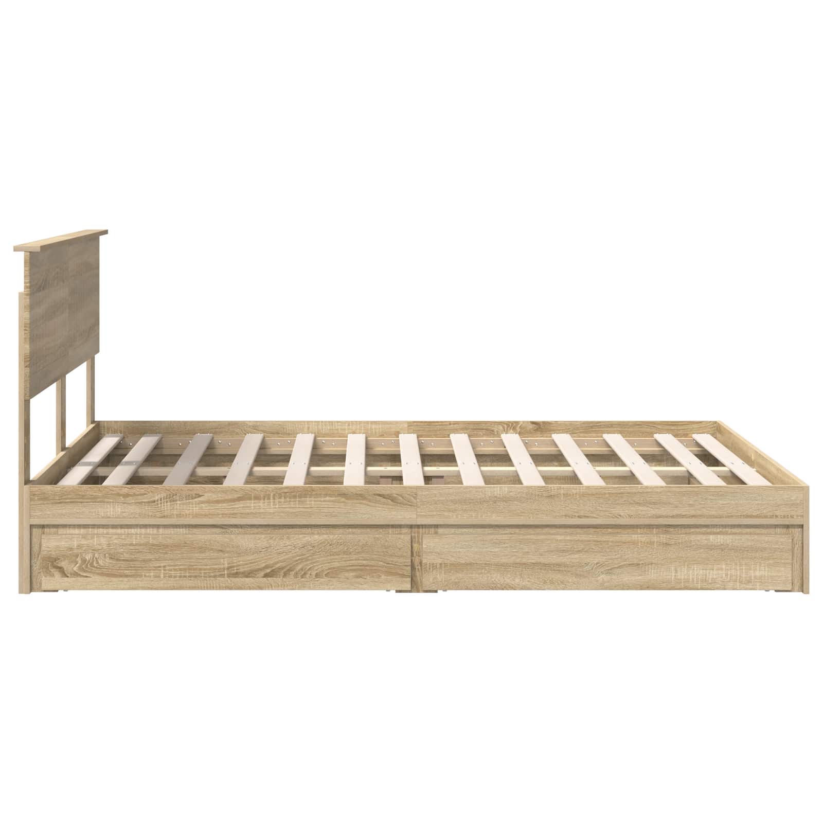 Lit de Rangement Chêne Sonoma 135 x 190 cm Bois d'ingénierie - XIOS