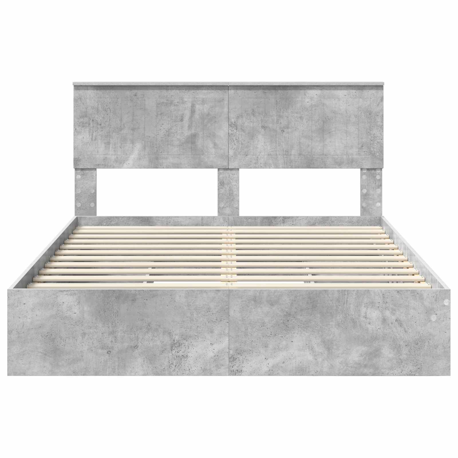 Lit de Rangement Gris béton 135 x 190 cm Bois d'ingénierie - XIOS