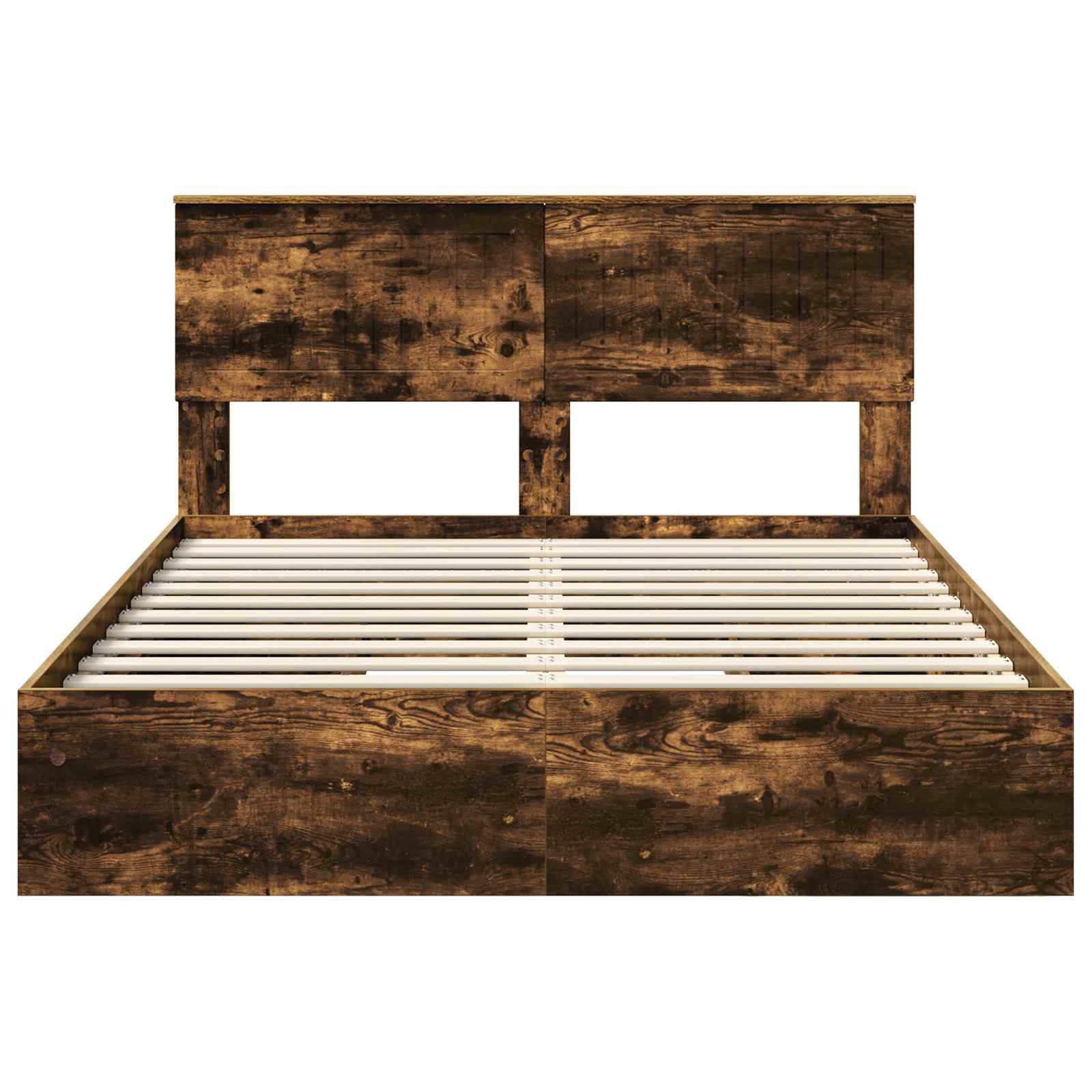 Lit de Rangement Chêne fumé 135 x 190 cm Bois d'ingénierie - XIOS