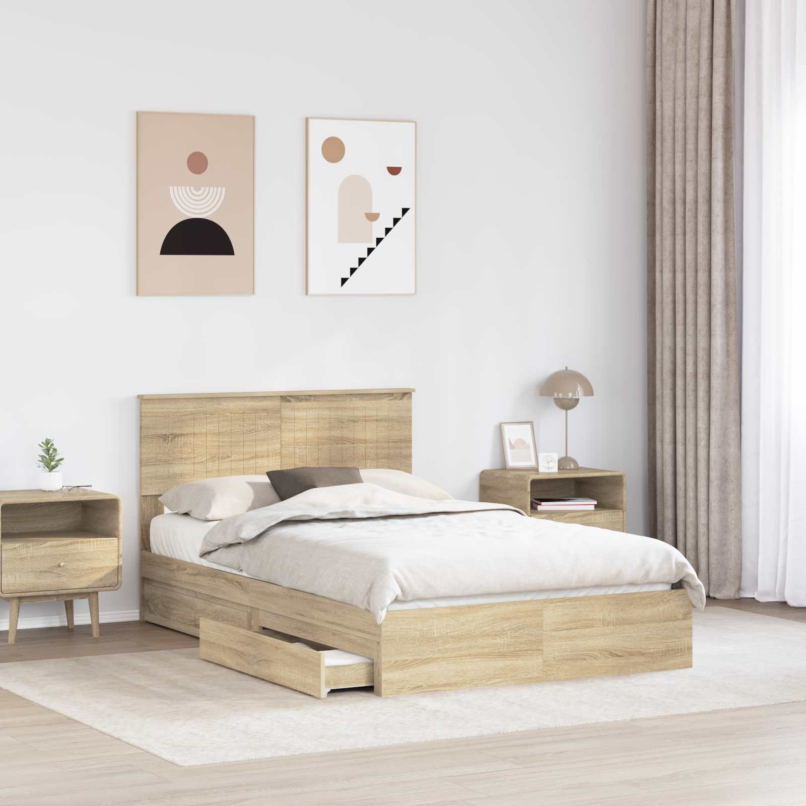 Lit de Rangement Chêne Sonoma 120 x 200 cm Bois d'ingénierie - XIOS