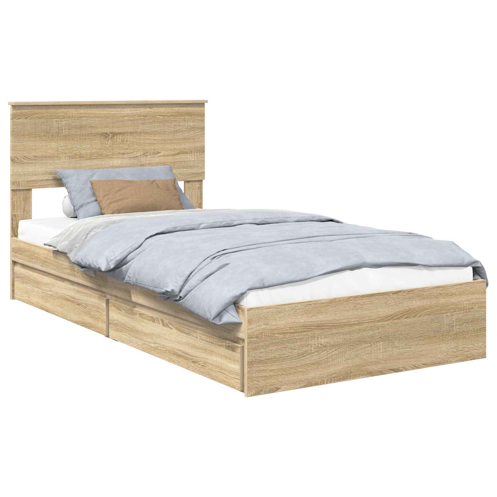Lit de Rangement Chêne Sonoma 100 x 200 cm Bois d'ingénierie - XIOS