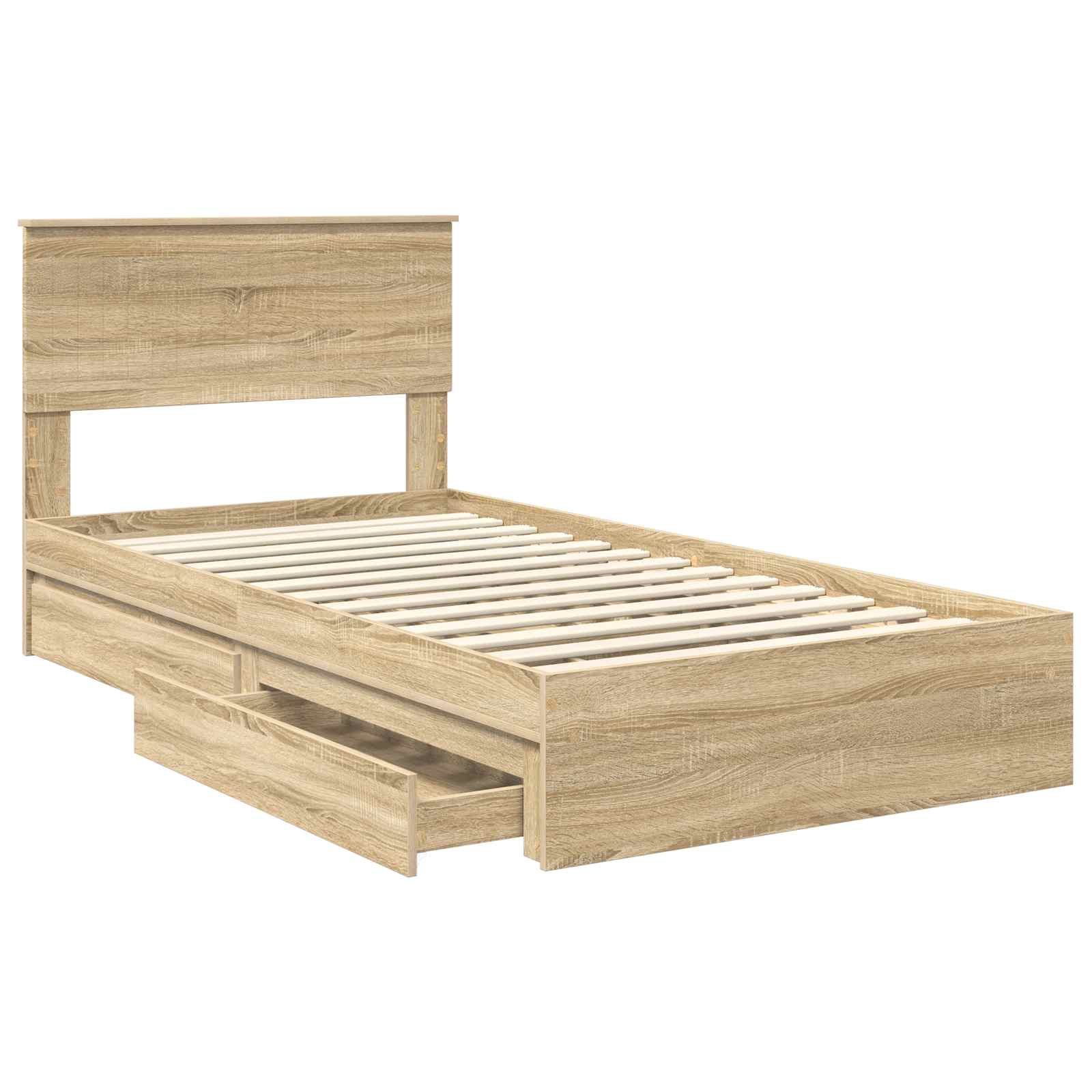 Lit de Rangement Chêne Sonoma 100 x 200 cm Bois d'ingénierie - XIOS