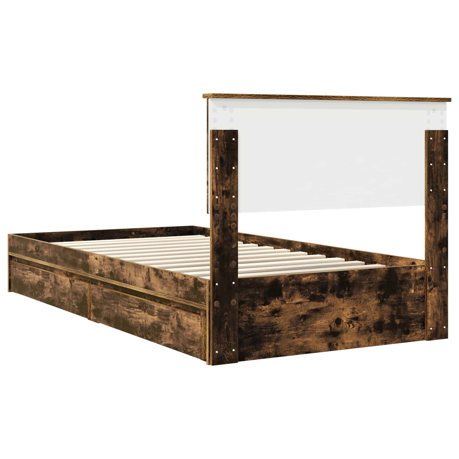 Lit de Rangement Chêne fumé 100 x 200 cm Bois d'ingénierie - XIOS