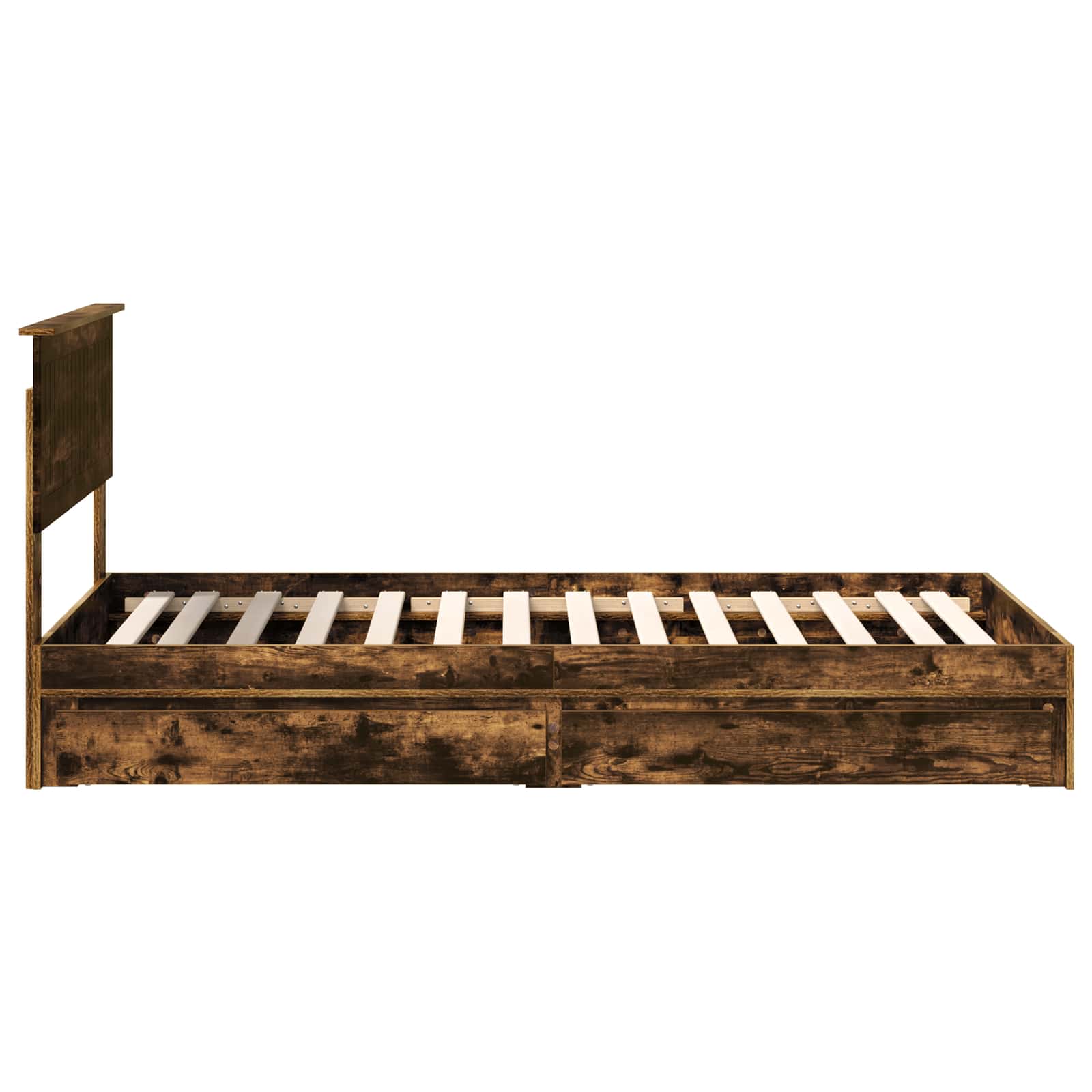 Lit de Rangement Chêne fumé 100 x 200 cm Bois d'ingénierie - XIOS