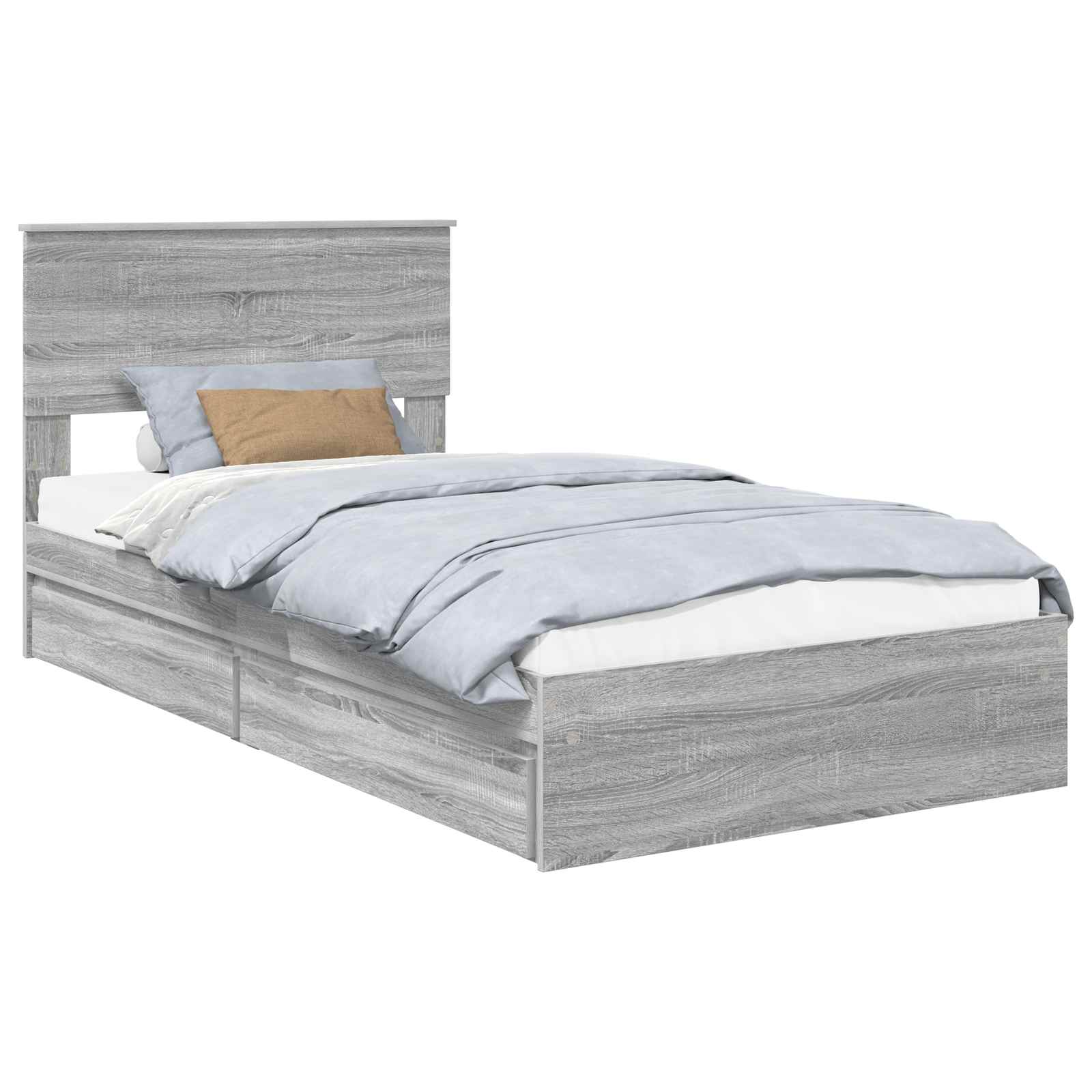 Lit de Rangement Gris Sonoma 100 x 200 cm Bois d'ingénierie - XIOS