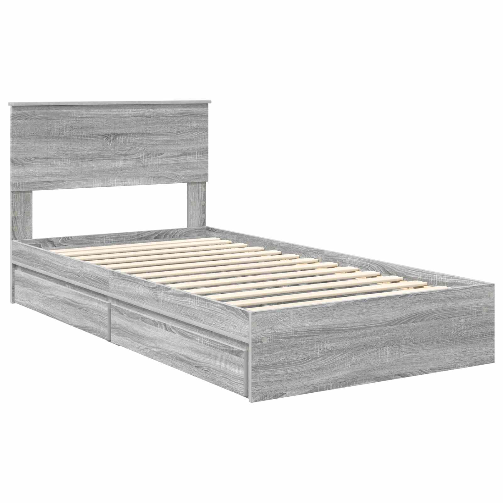 Lit de Rangement Gris Sonoma 100 x 200 cm Bois d'ingénierie - XIOS