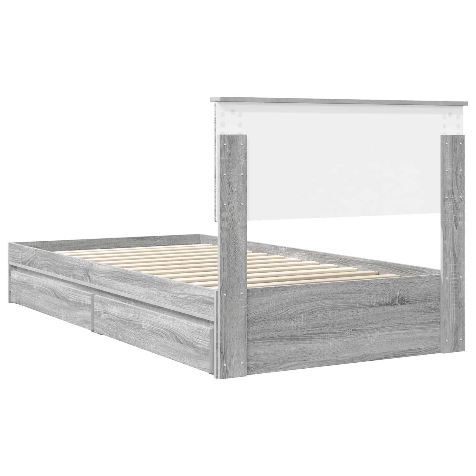 Lit de Rangement Gris Sonoma 100 x 200 cm Bois d'ingénierie - XIOS