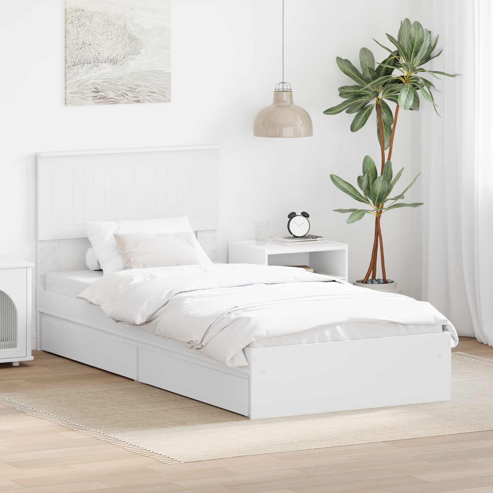 Lit de Rangement Blanc 90 x 200 cm Bois d'ingénierie - XIOS