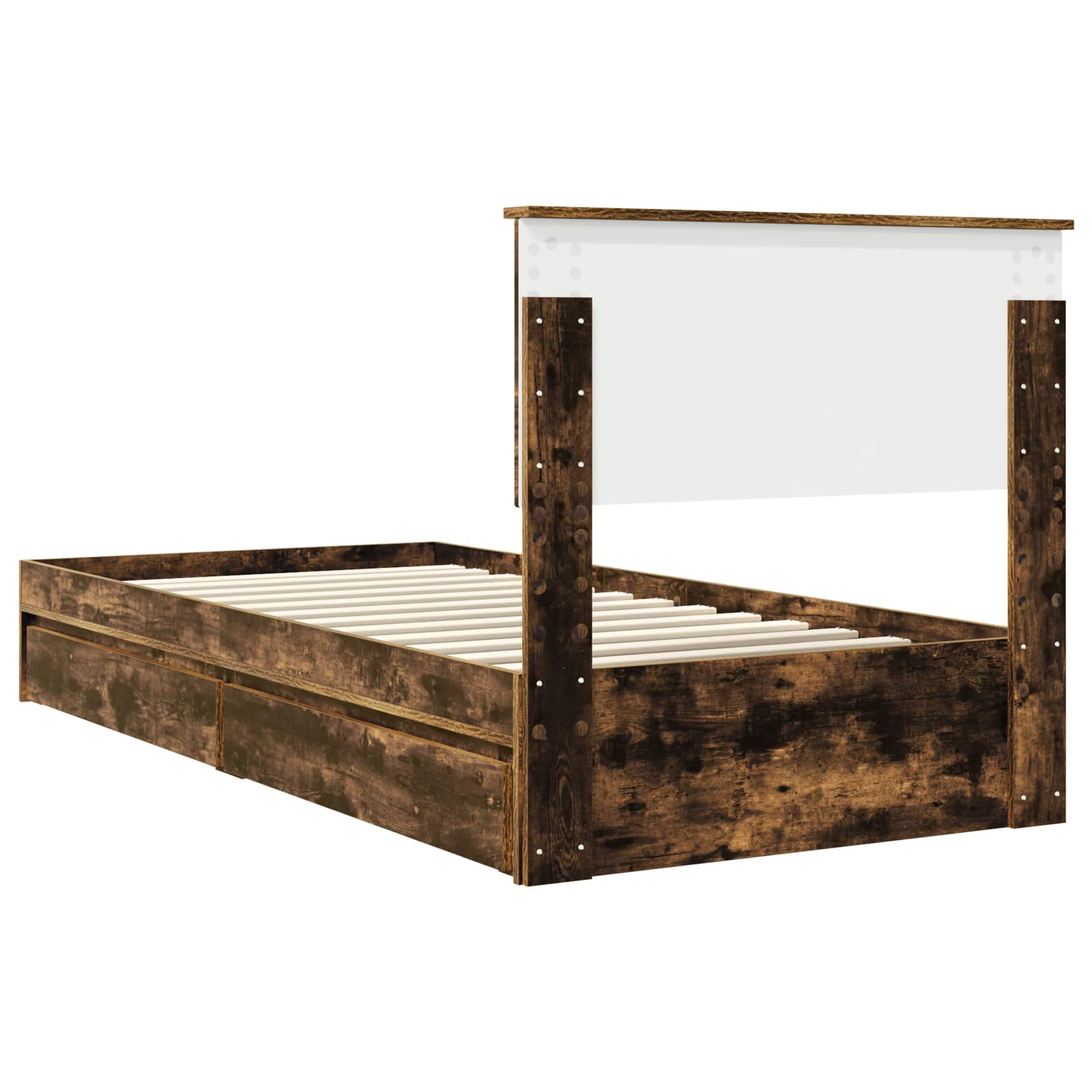 Lit de Rangement Chêne fumé 90 x 200 cm Bois d'ingénierie - XIOS
