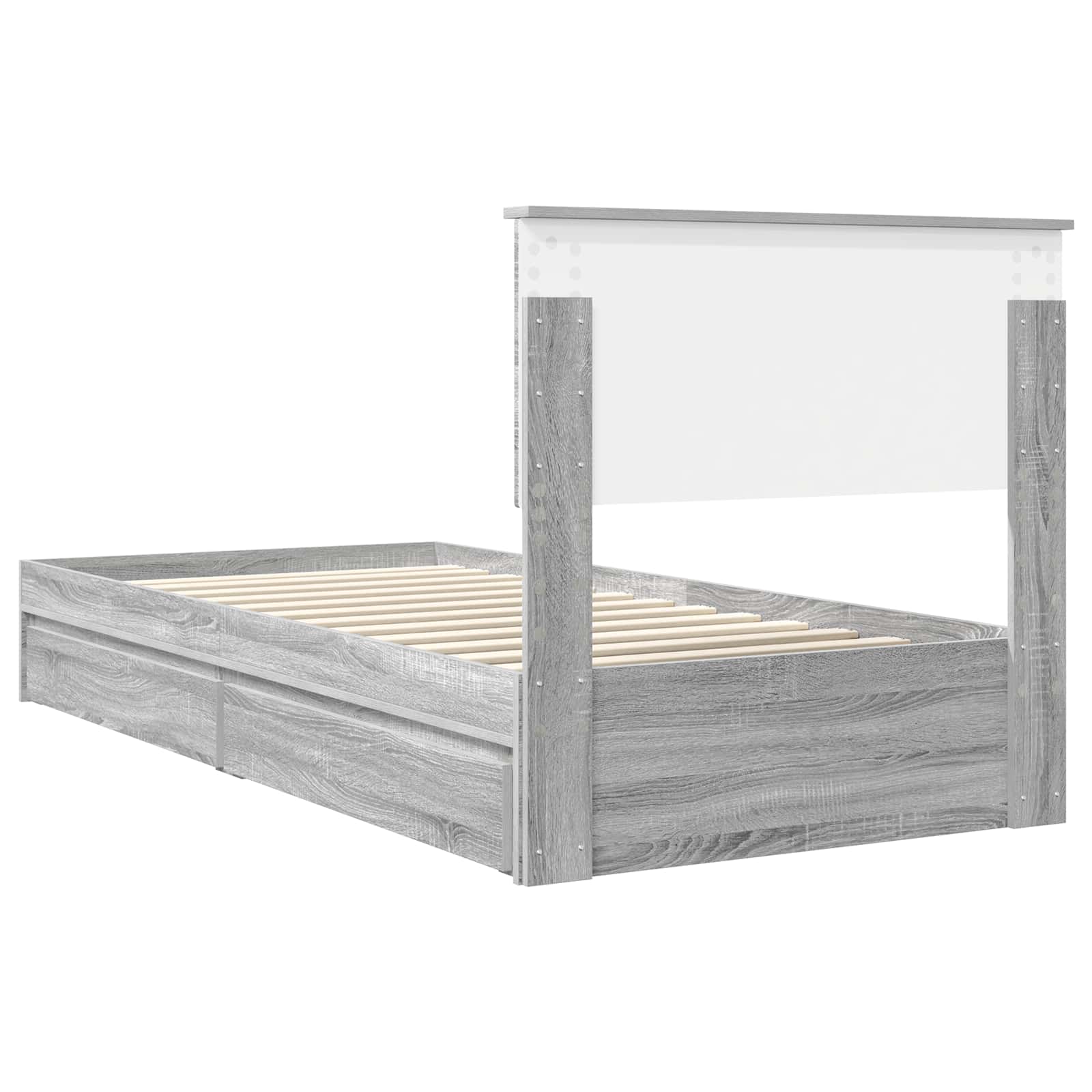 Lit de Rangement Gris Sonoma 90 x 200 cm Bois d'ingénierie - XIOS