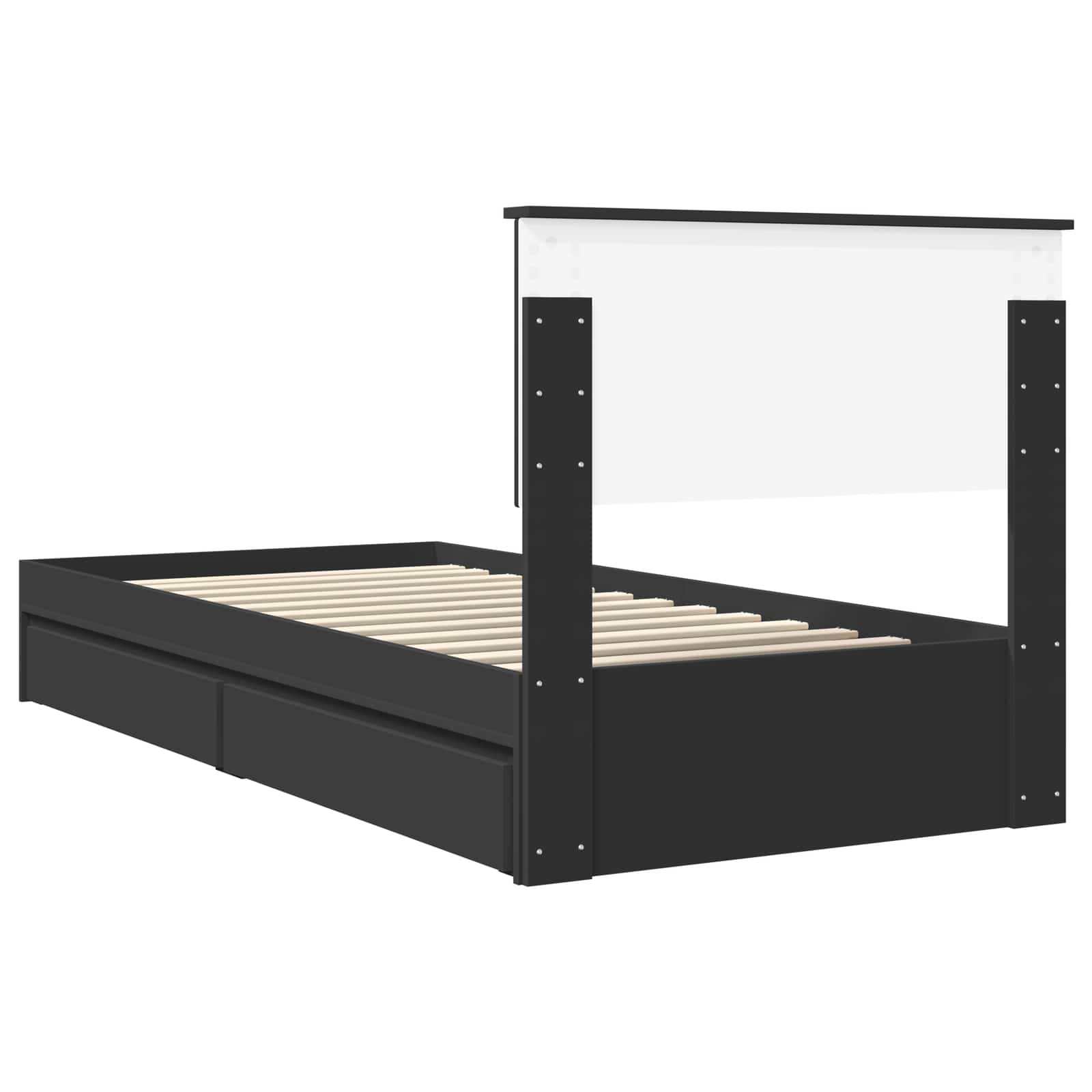 Lit de Rangement avec tiroir Noir 90 x 190 cm Bois d'ingénierie - XIOS