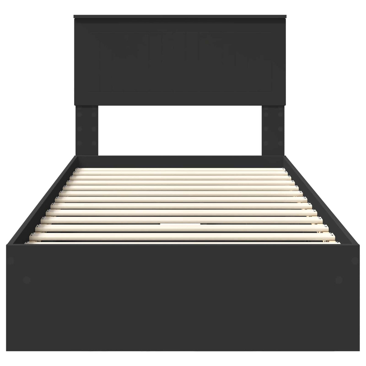 Lit de Rangement avec tiroir Noir 90 x 190 cm Bois d'ingénierie